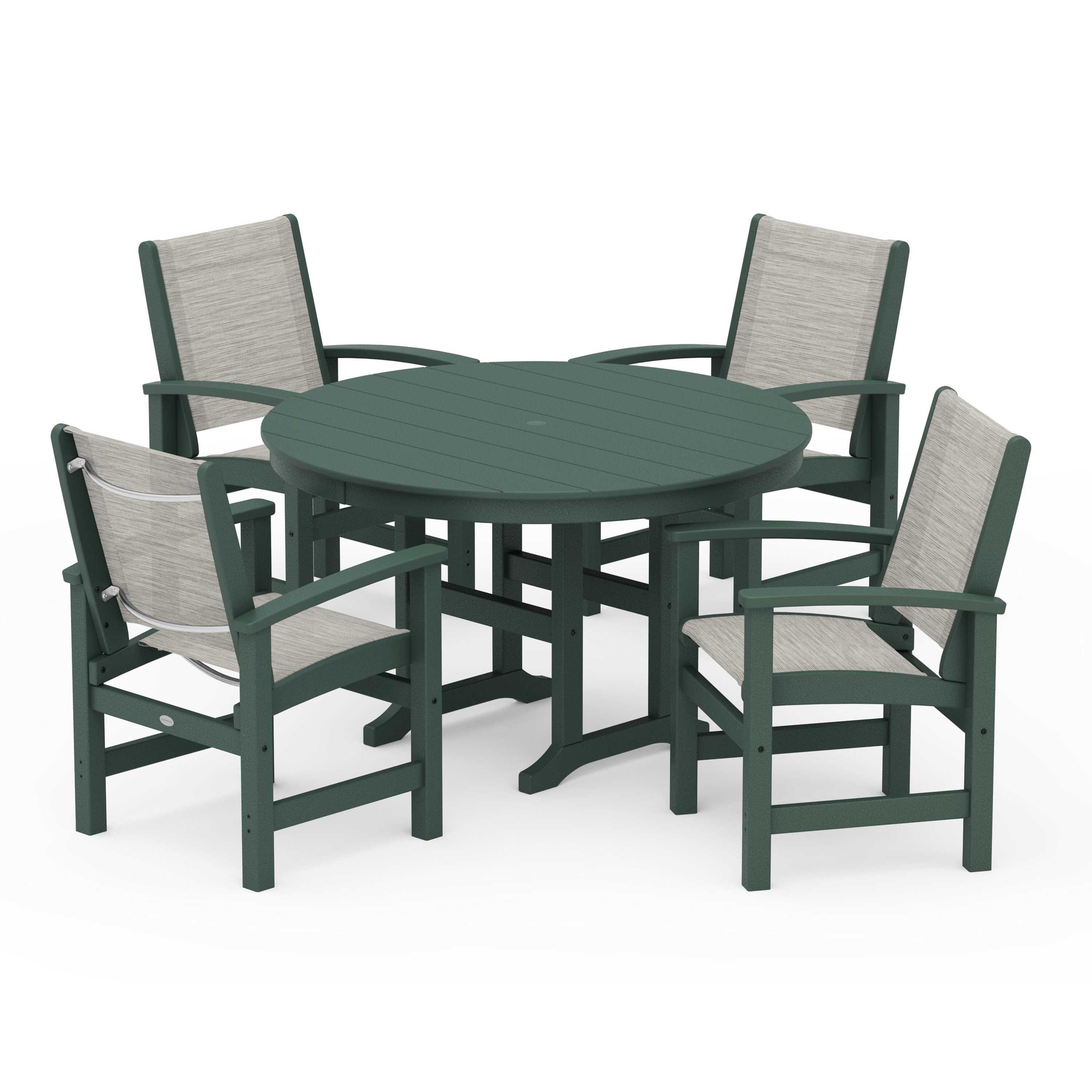 Coastal 5-Piece Round Farmhouse Dining Set