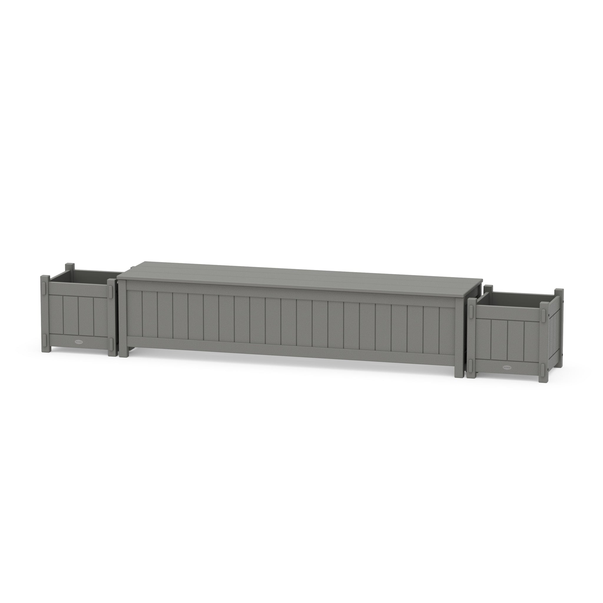 72" Vineyard Straight Planter Storage Bench Set