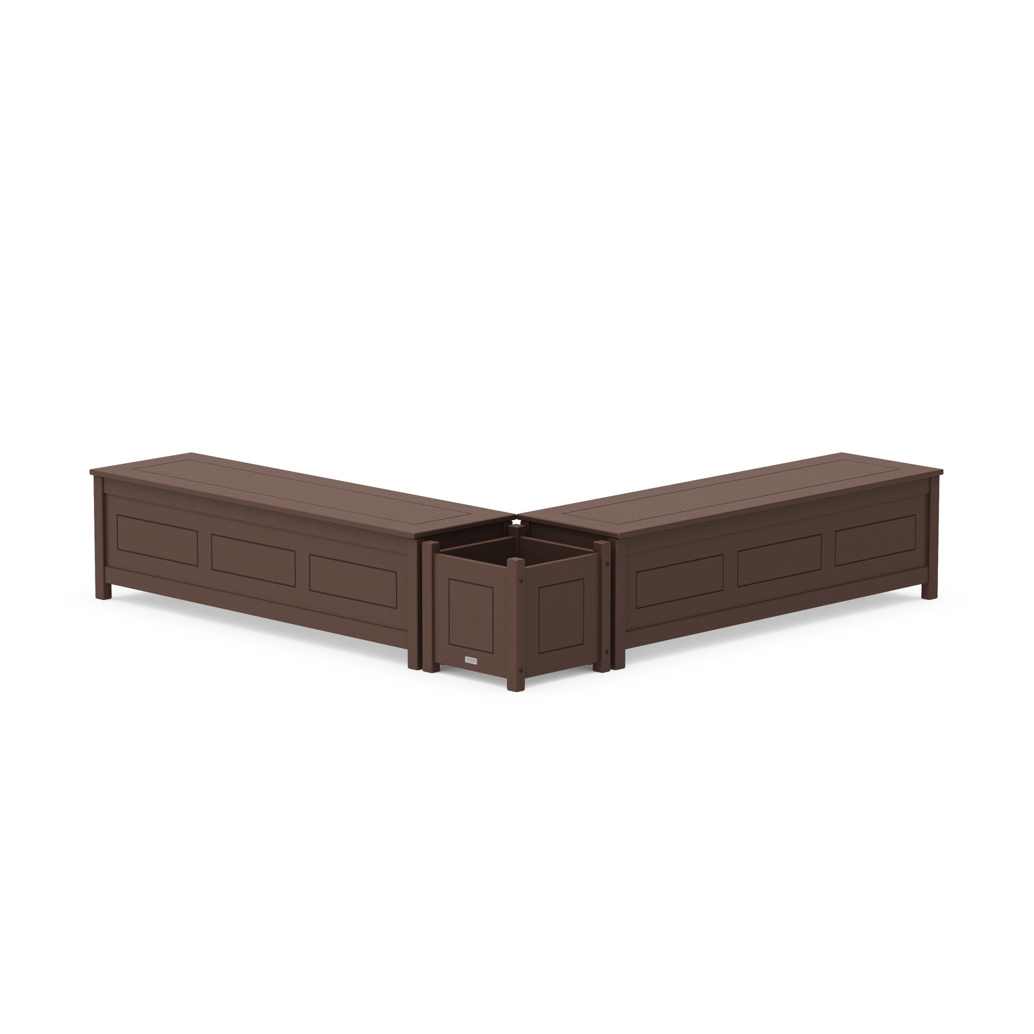60" Country Living L- Shaped Planter Storage Bench Set