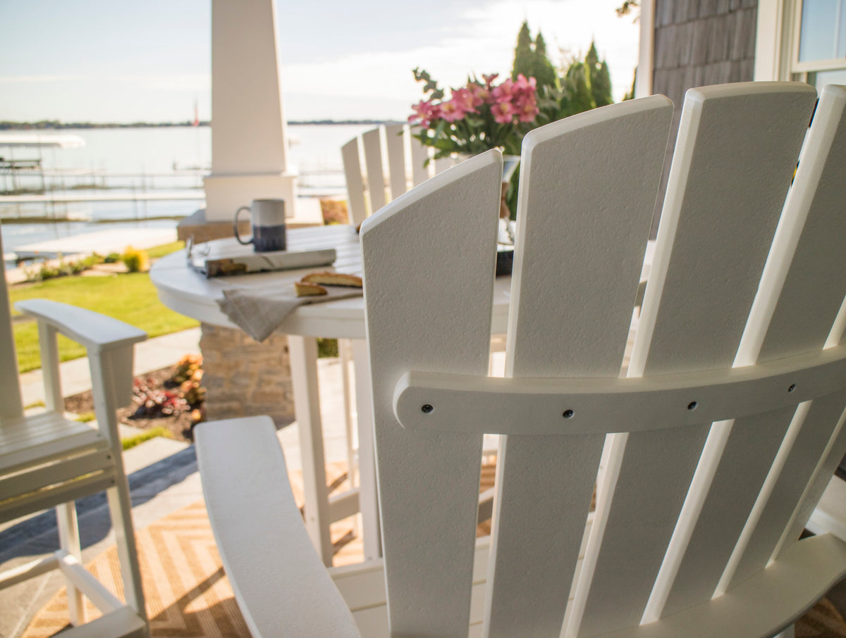 Nautical Curveback Adirondack 5-Piece Round Trestle Bar Set