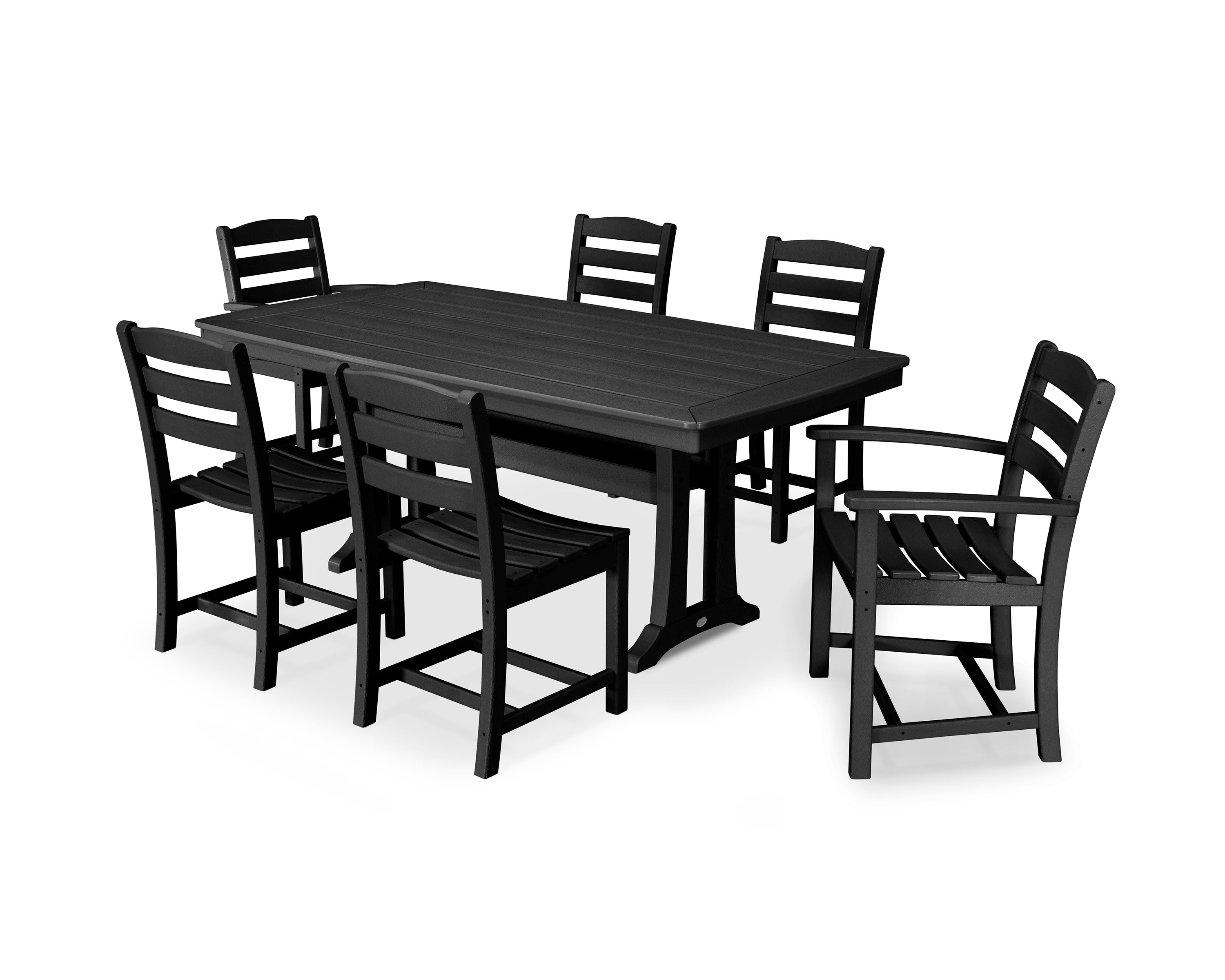 La Casa Café 7-Piece Dining Set with Trestle Legs