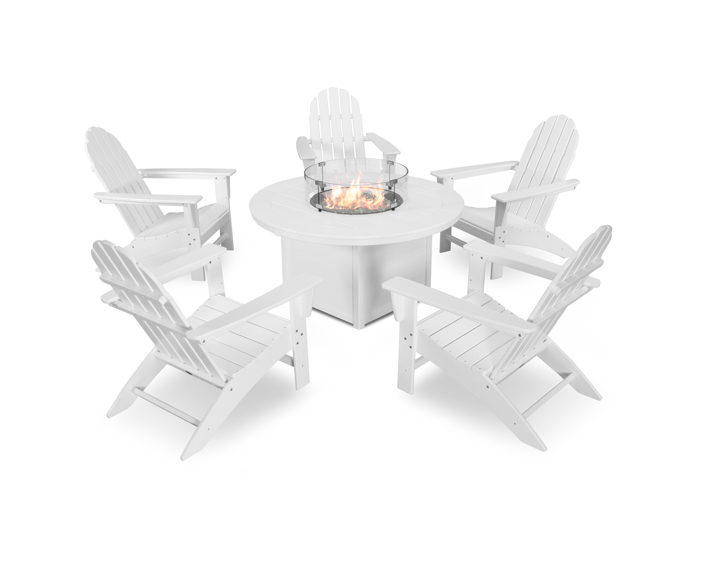 Vineyard Adirondack 6-Piece Chat Set with Fire Pit Table