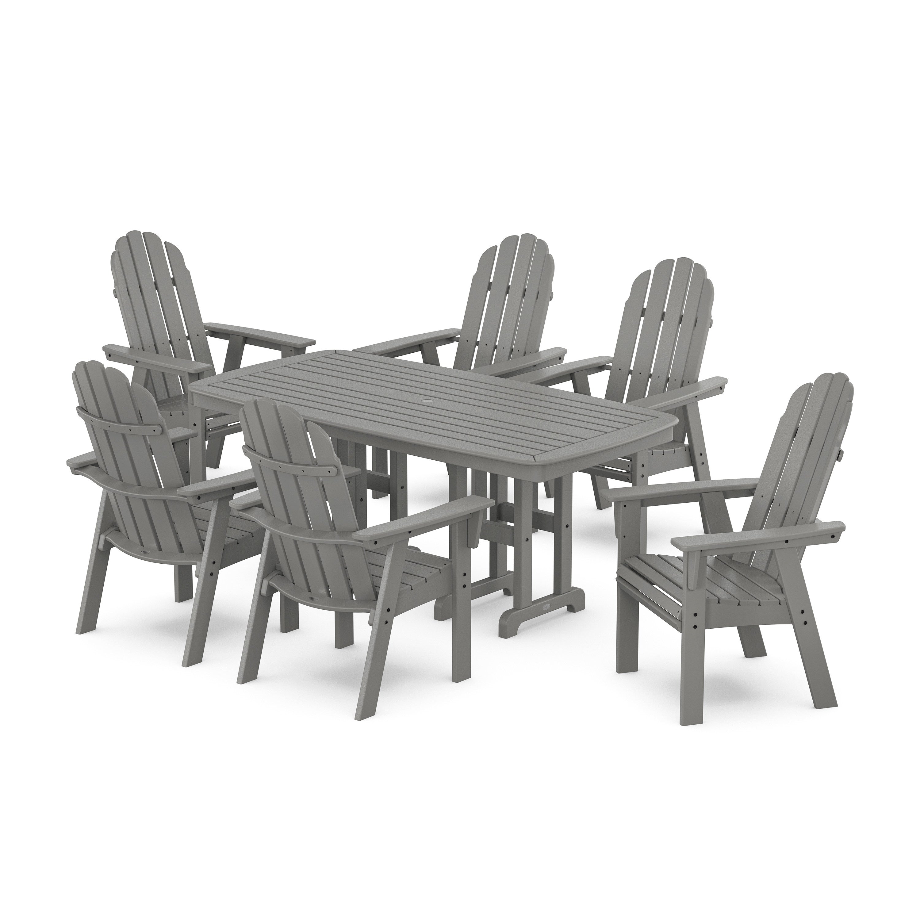 Vineyard Curveback Adirondack Chair 7-Piece Dining Set