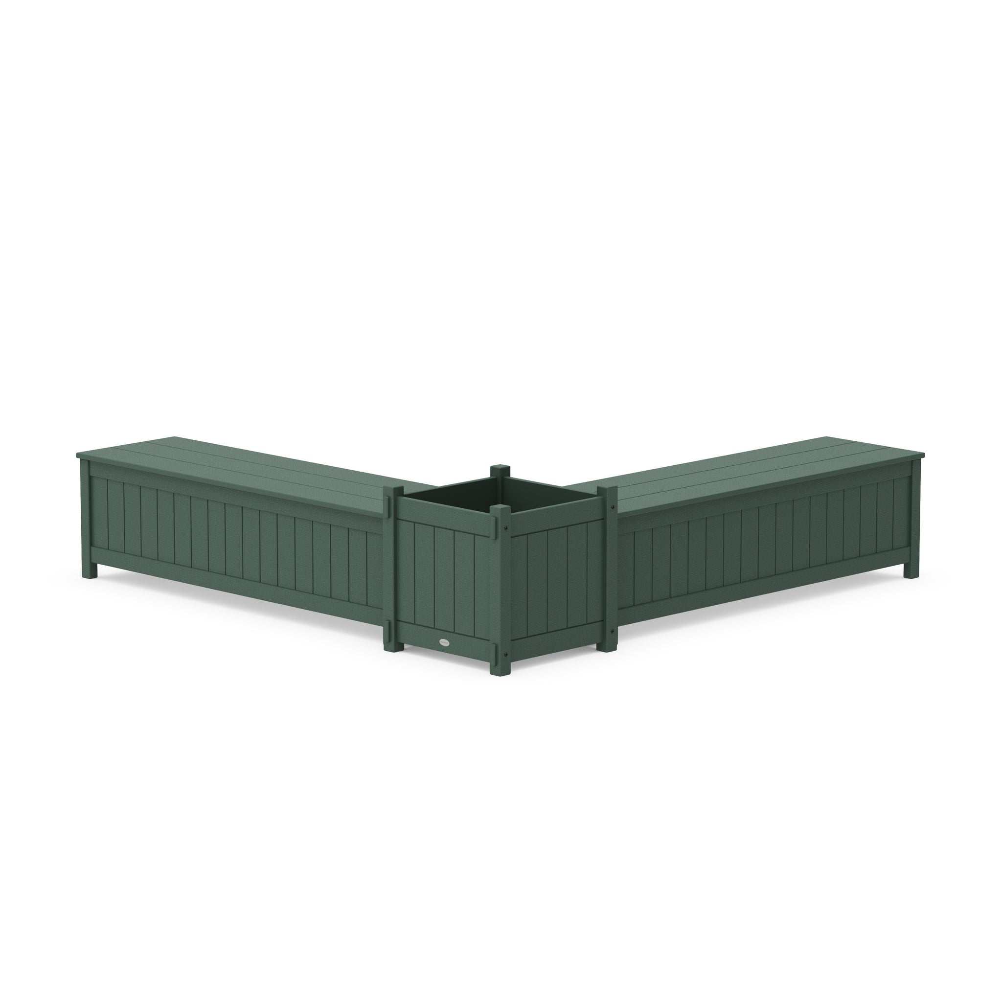 60" Vineyard L- Shaped Planter Storage Bench Set- Large