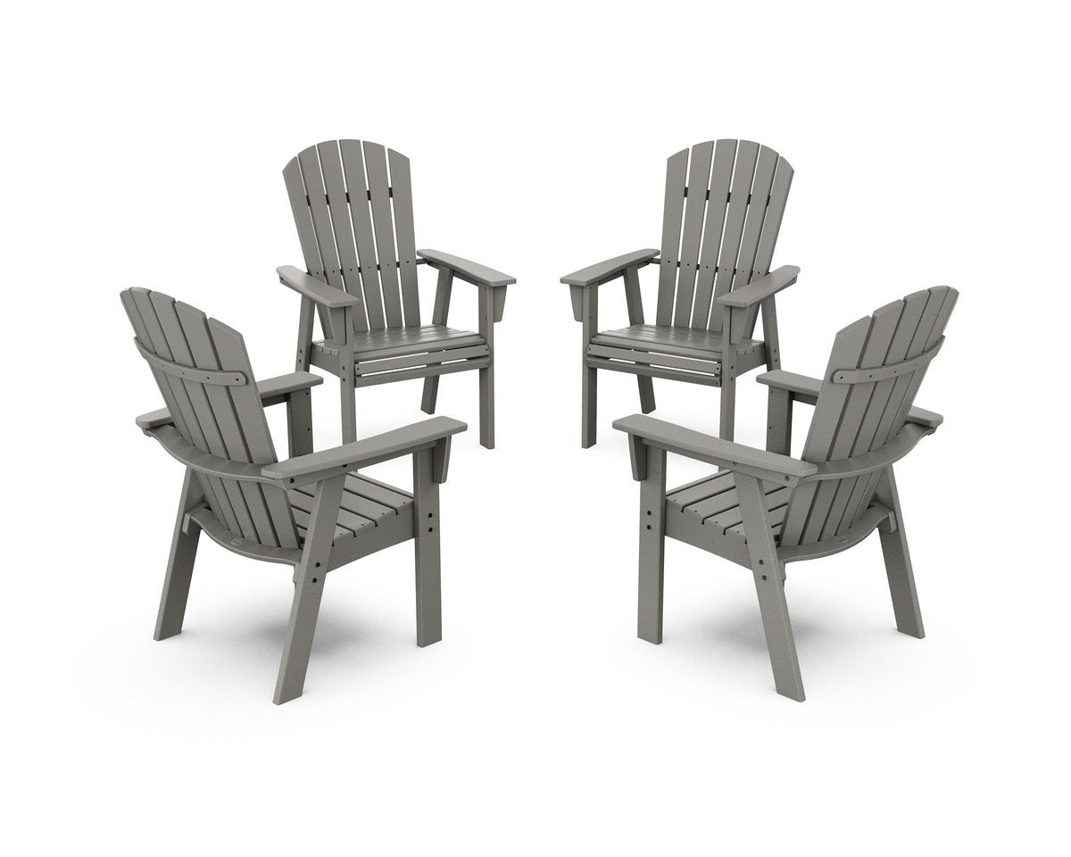 Nautical 4-Piece Curveback Upright Adirondack Conversation Set