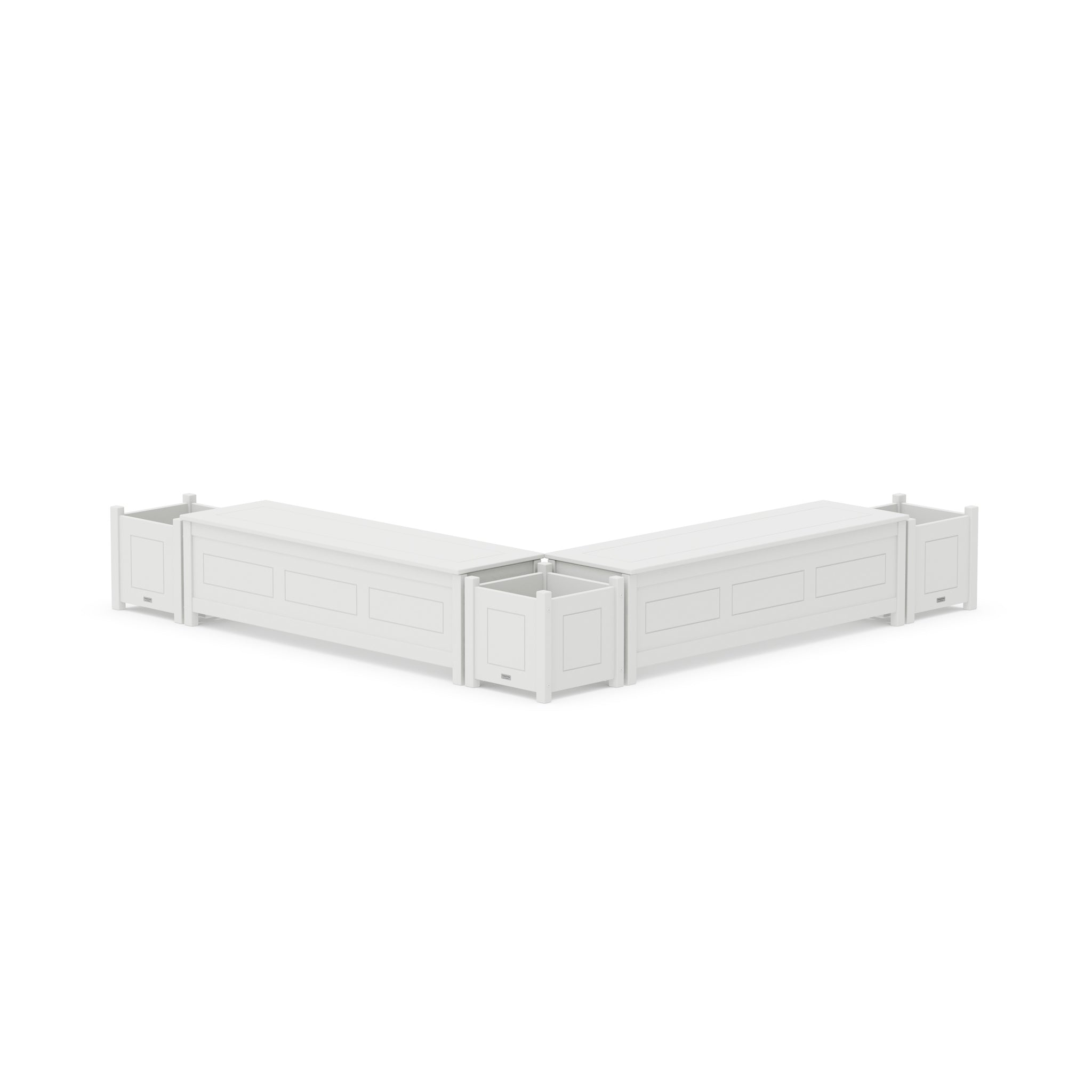 60" Country Living L- Shaped Planter Storage Bench Corner Set