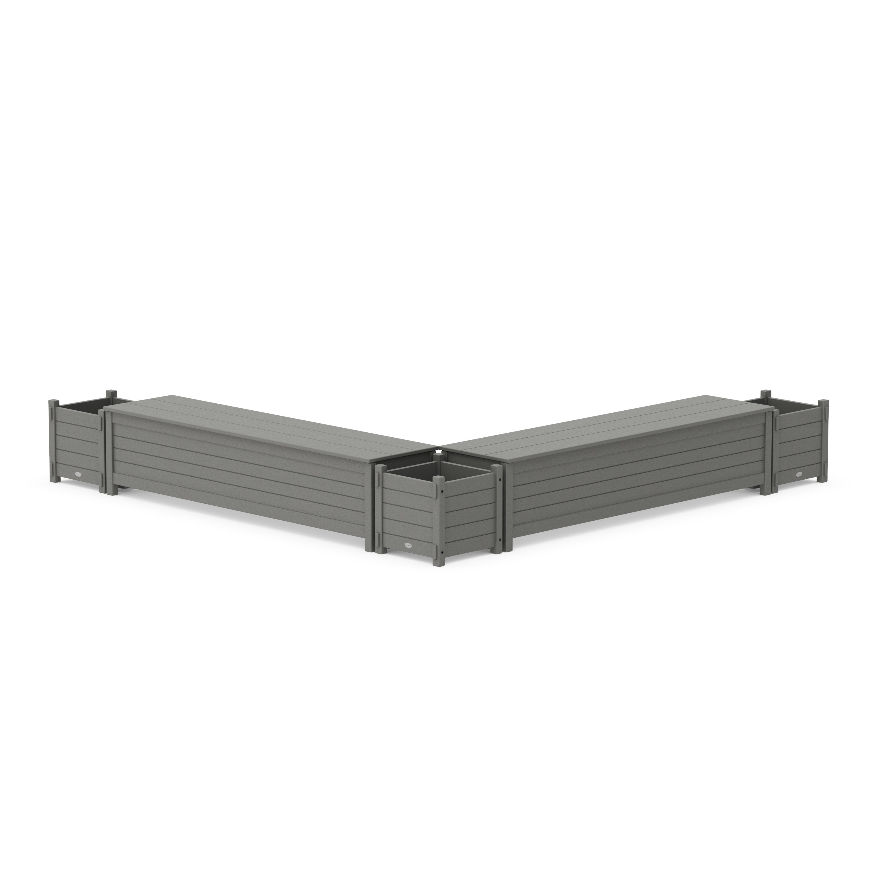 72" Nautical L- Shaped Planter Storage Bench Corner Set