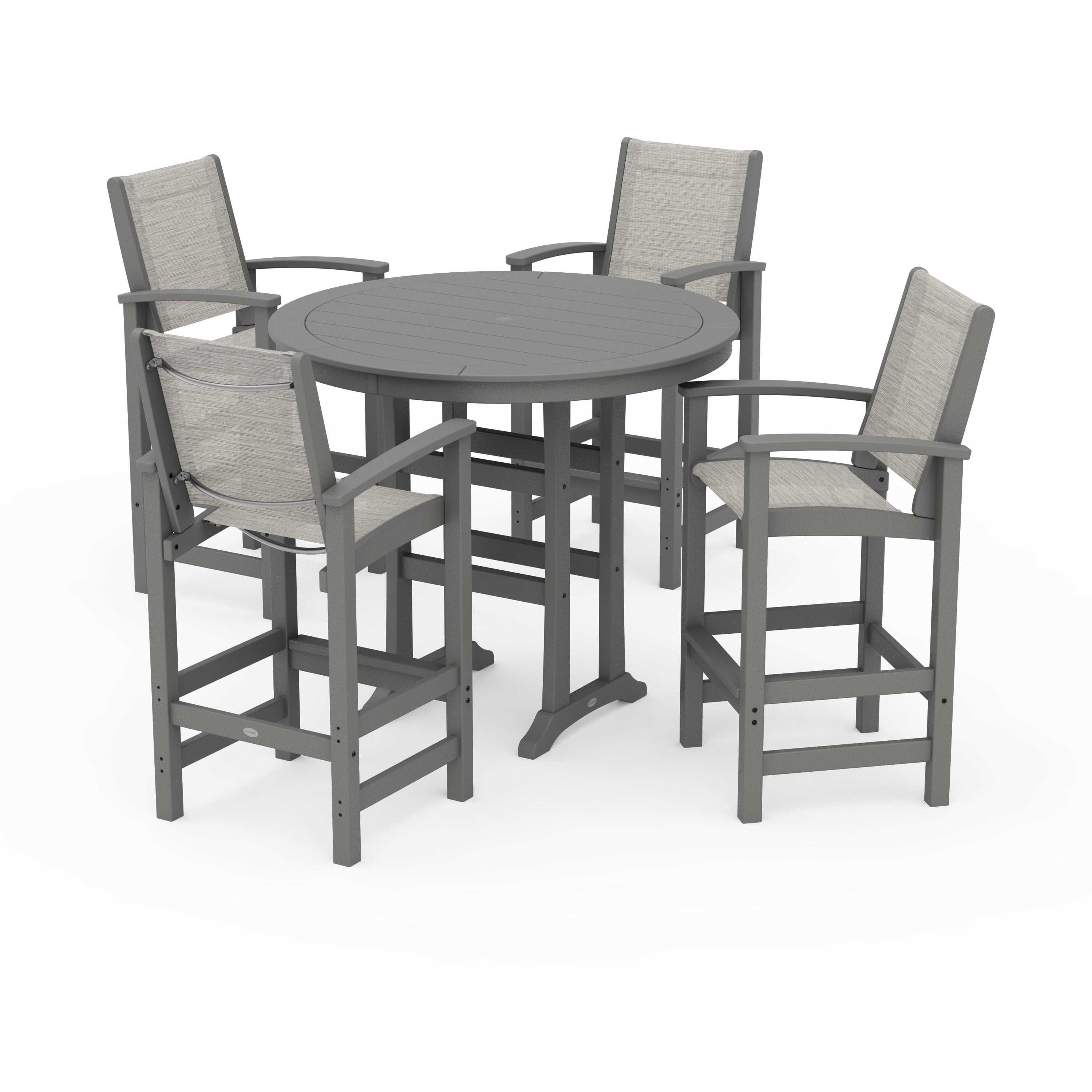 Coastal 5-Piece Nautical Trestle Bar Set