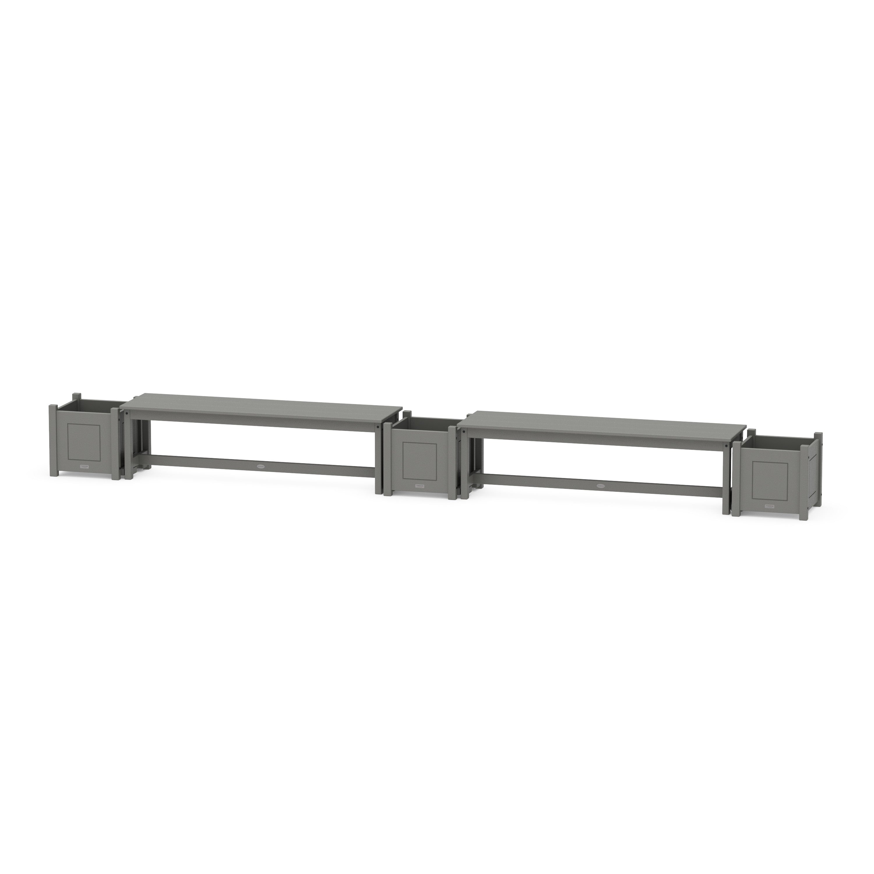 60" Country Living Straight Double Planter Bench Set