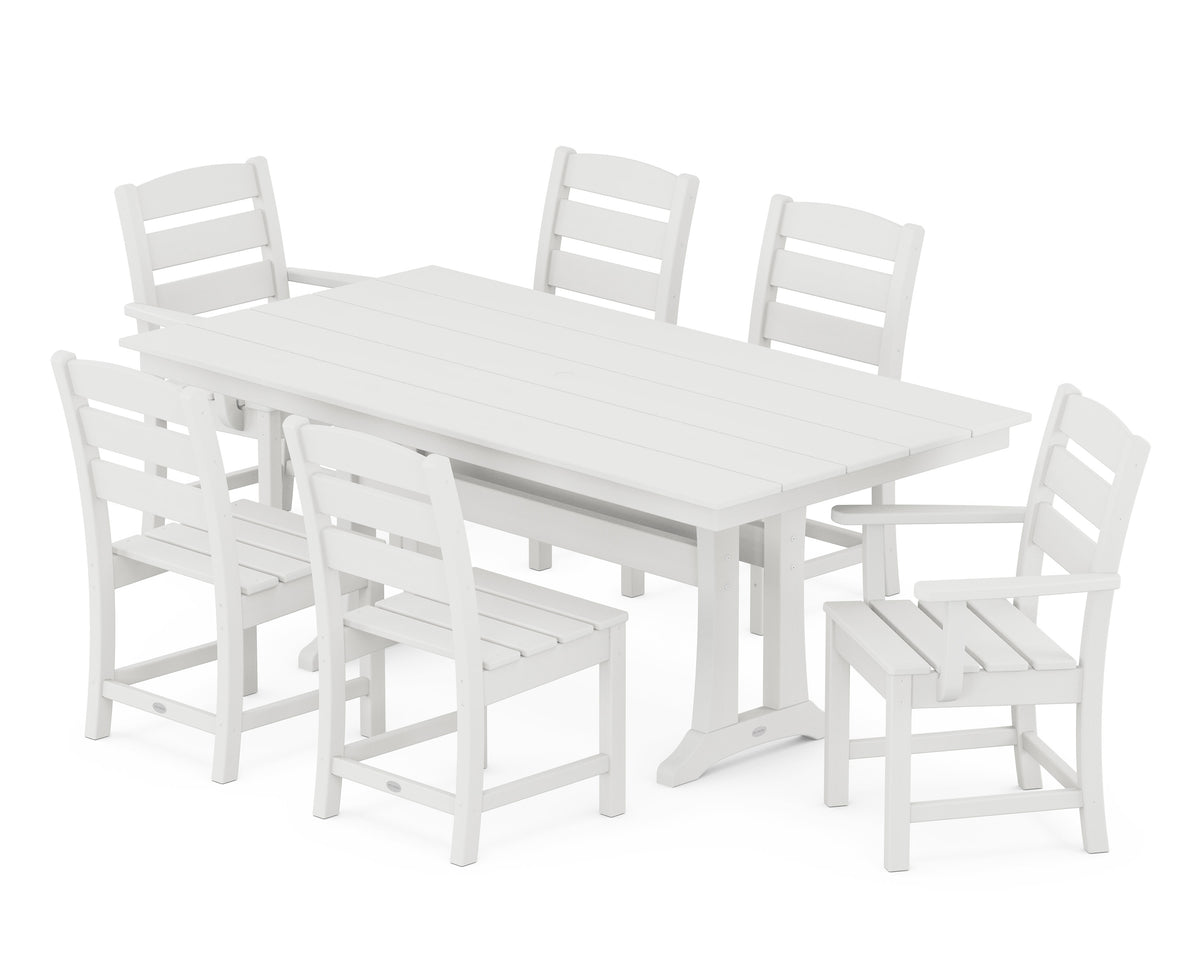 Lakeside 7-Piece Farmhouse Dining Set with Trestle Legs