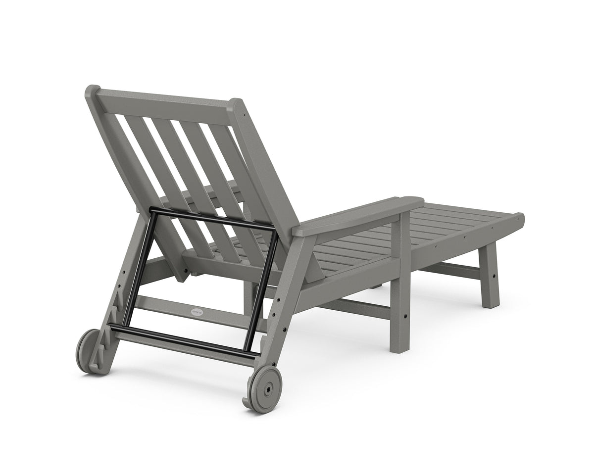 Vineyard Chaise with Arms and Wheels