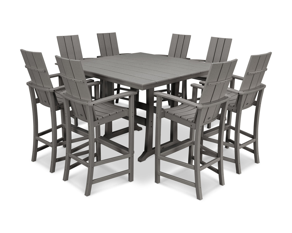 Modern Adirondack 9-Piece Farmhouse Trestle Bar Set