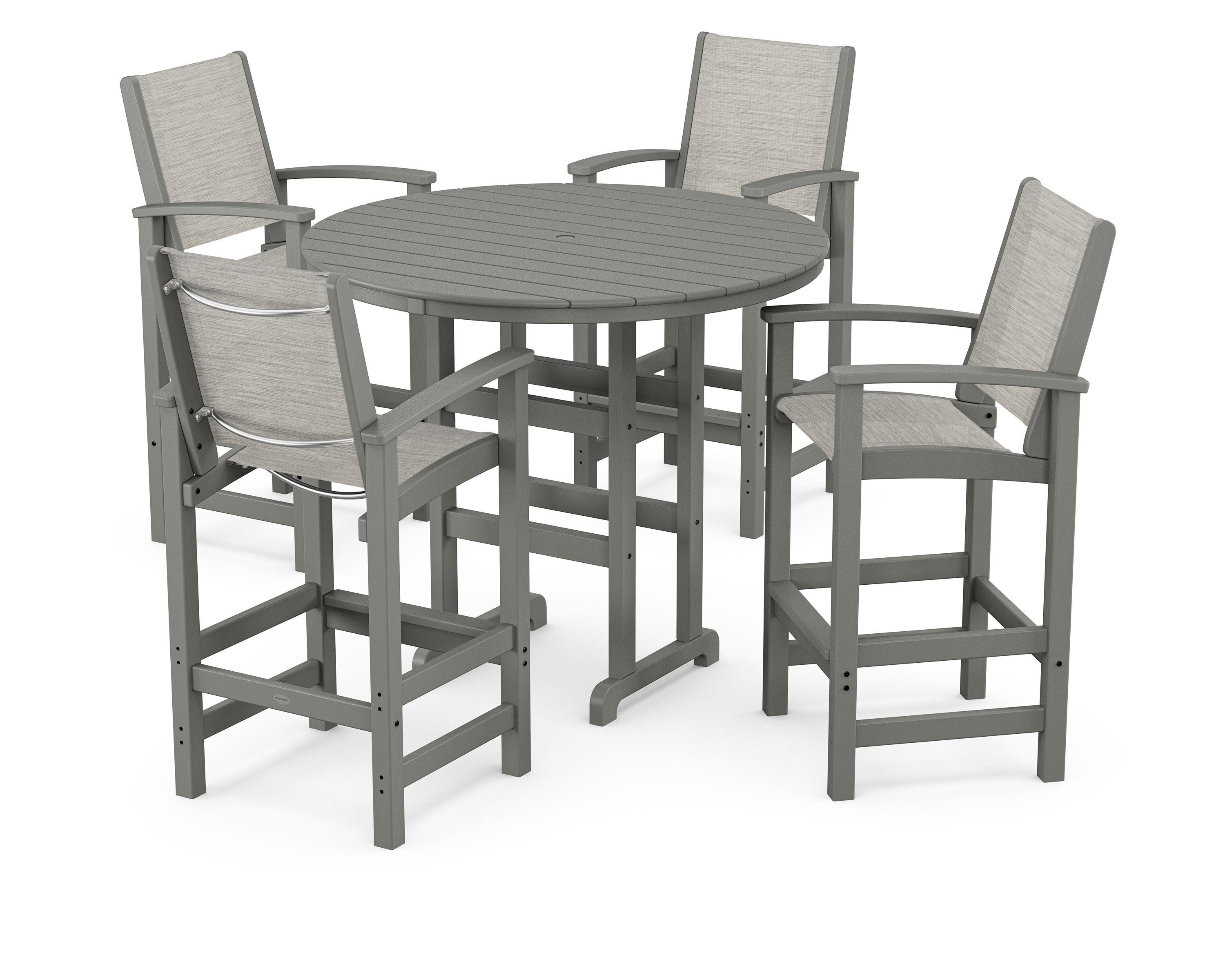 Coastal 5-Piece Nautical Trestle Bar Set