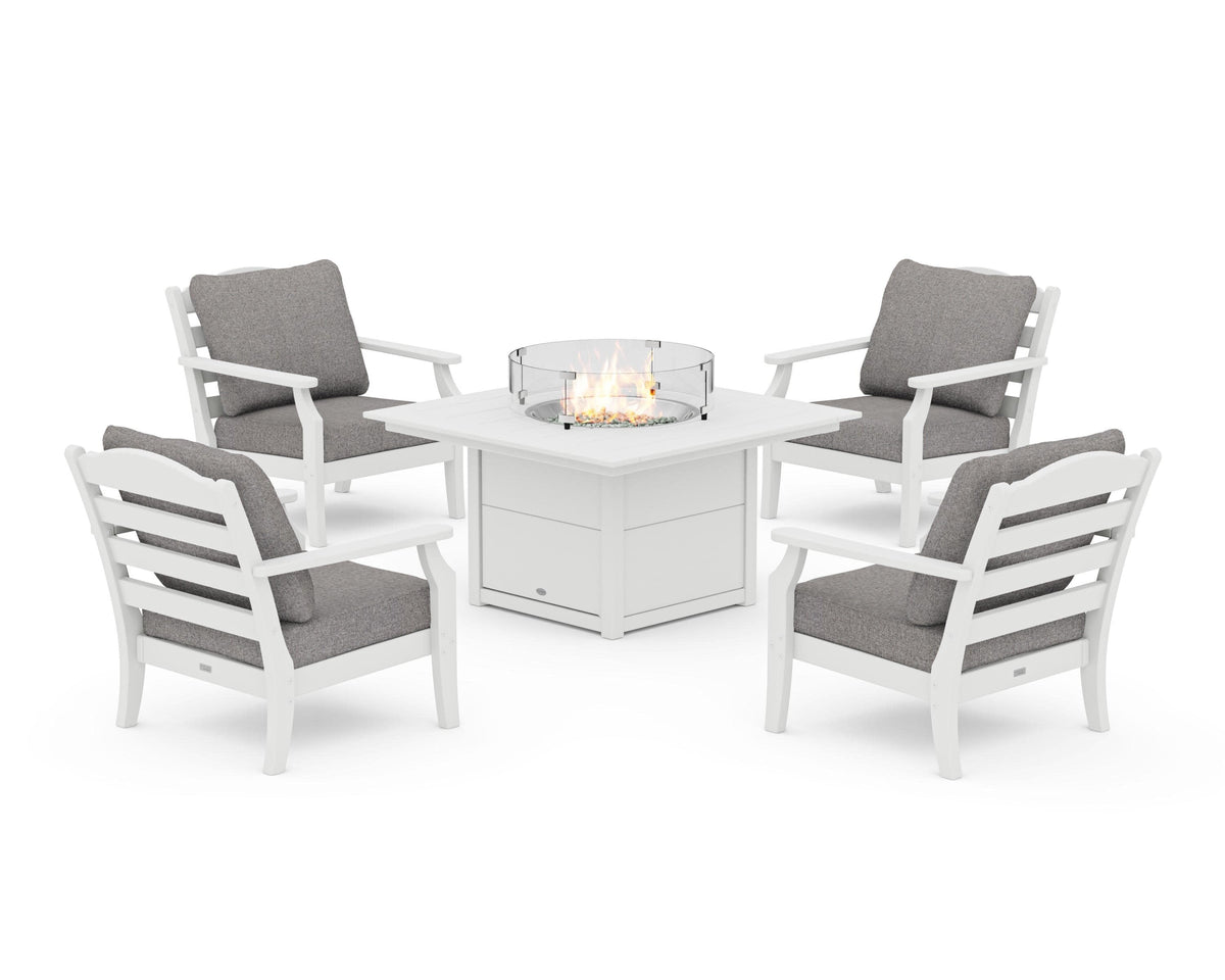 Savannah 5-Piece Deep Seating Set with Fire Pit Table