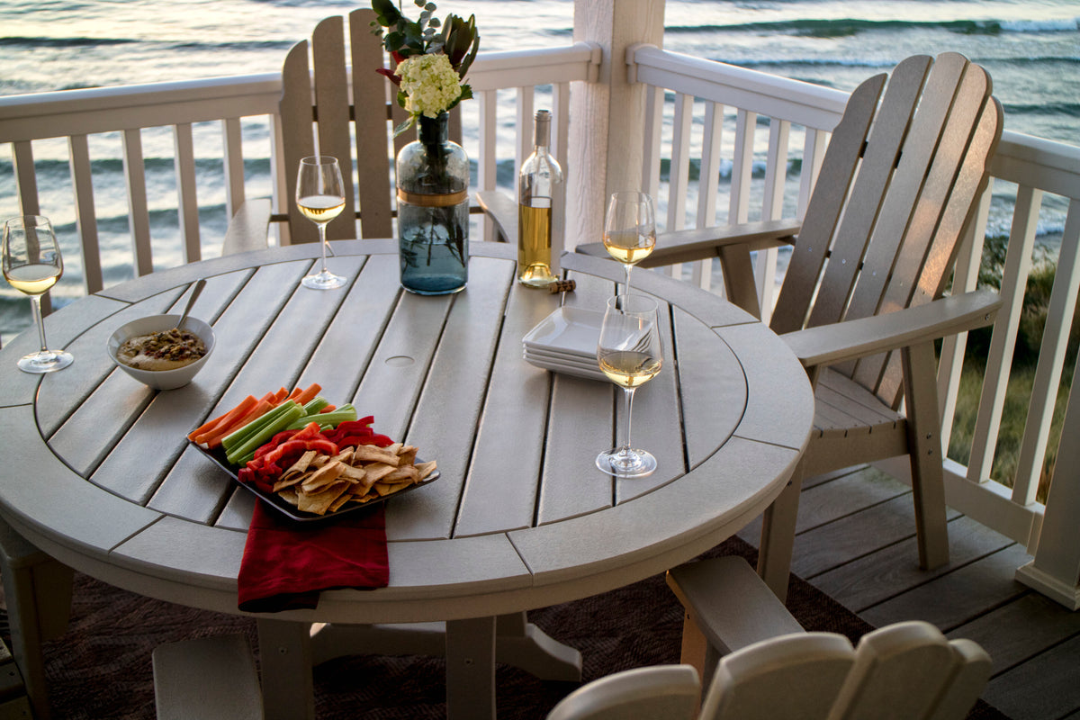 Vineyard Curveback Adirondack 5-Piece Nautical Trestle Dining Set