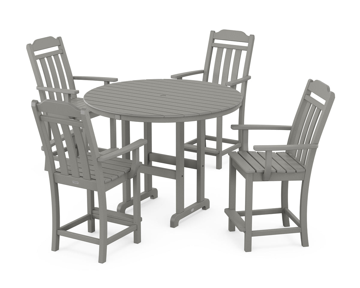 Cottage 5-Piece Round Farmhouse Counter Set