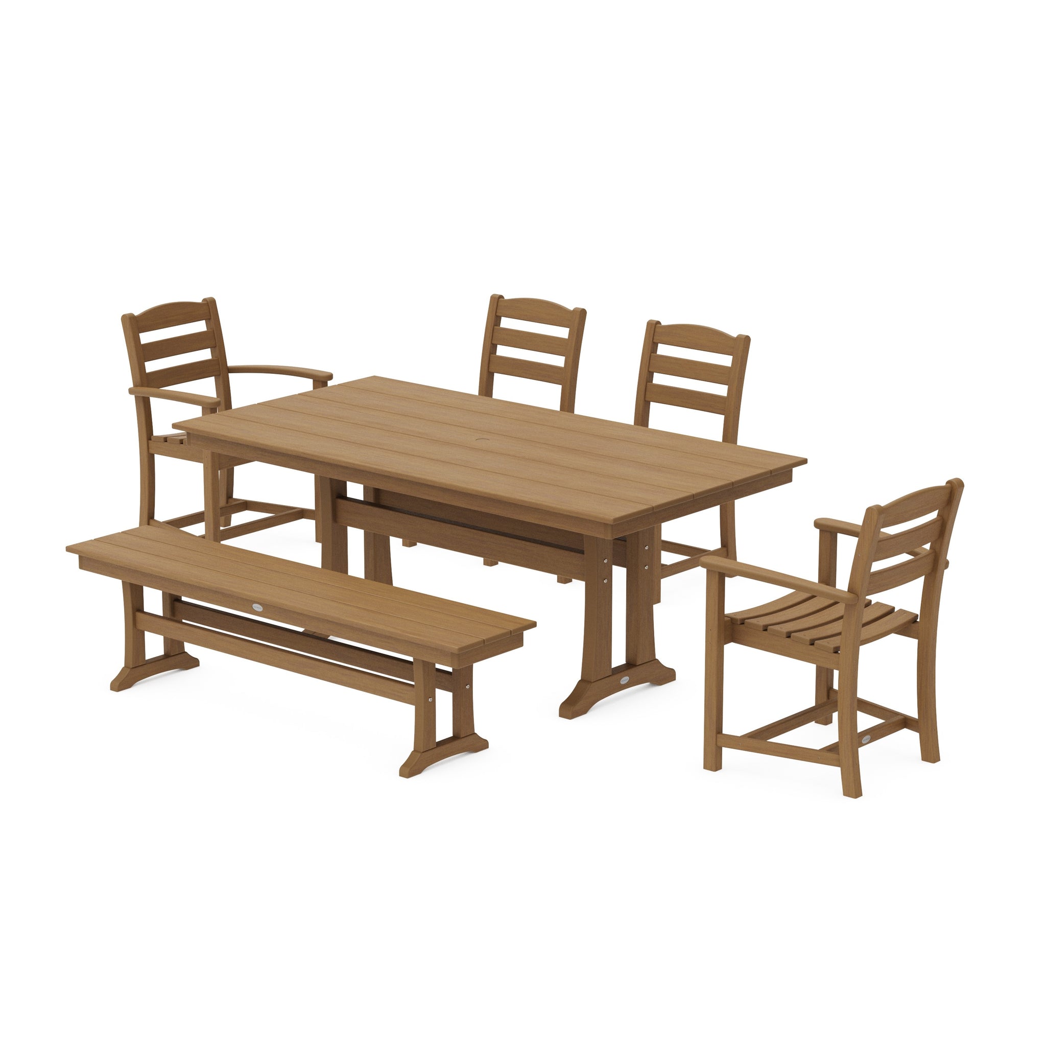La Casa Cafe 6-Piece Farmhouse Dining Set With Trestle Legs