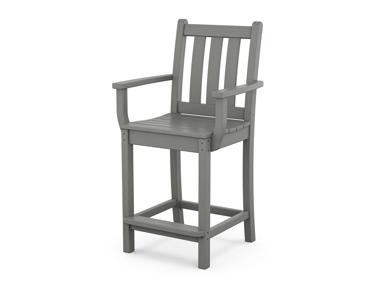 Traditional Garden Counter Arm Chair