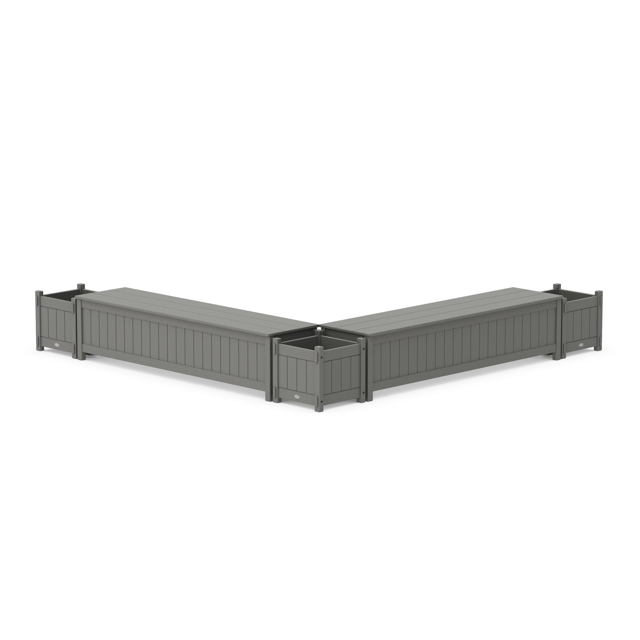 72" Vineyard L- Shaped Planter Storage Bench Corner Set
