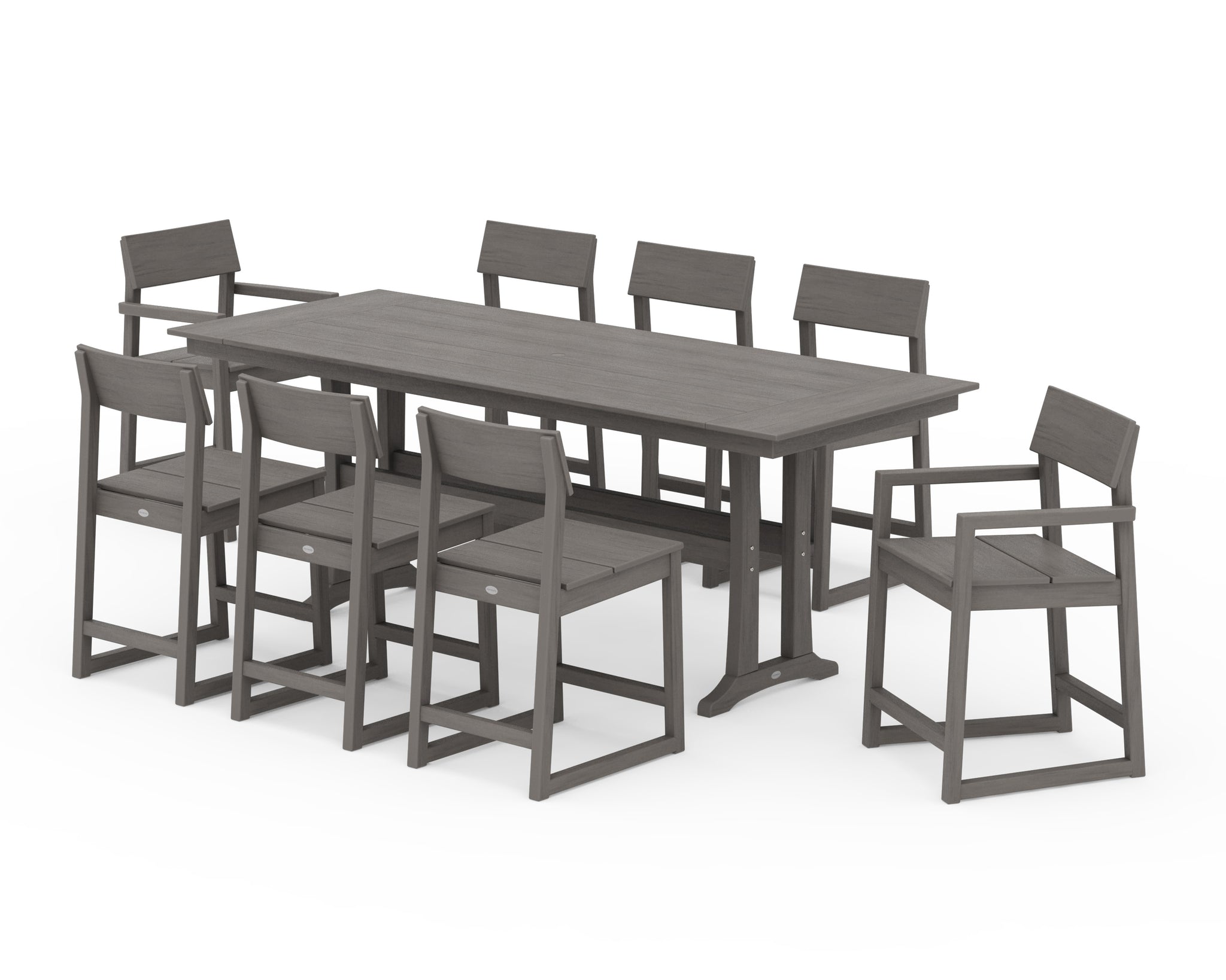 EDGE 9-Piece Farmhouse Counter Set with Trestle Legs