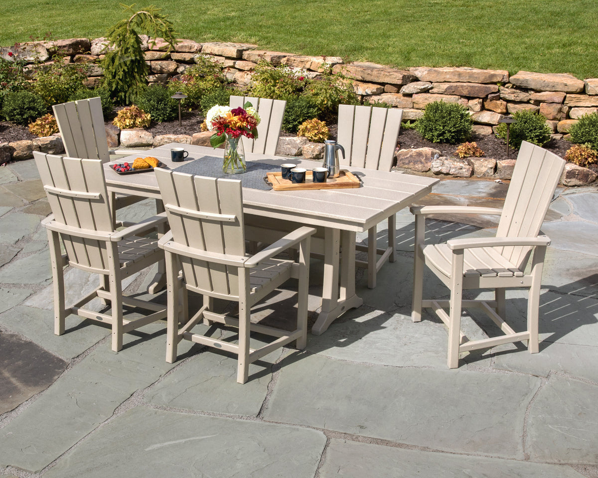 Quattro 7-Piece Farmhouse Dining Set with Trestle Legs