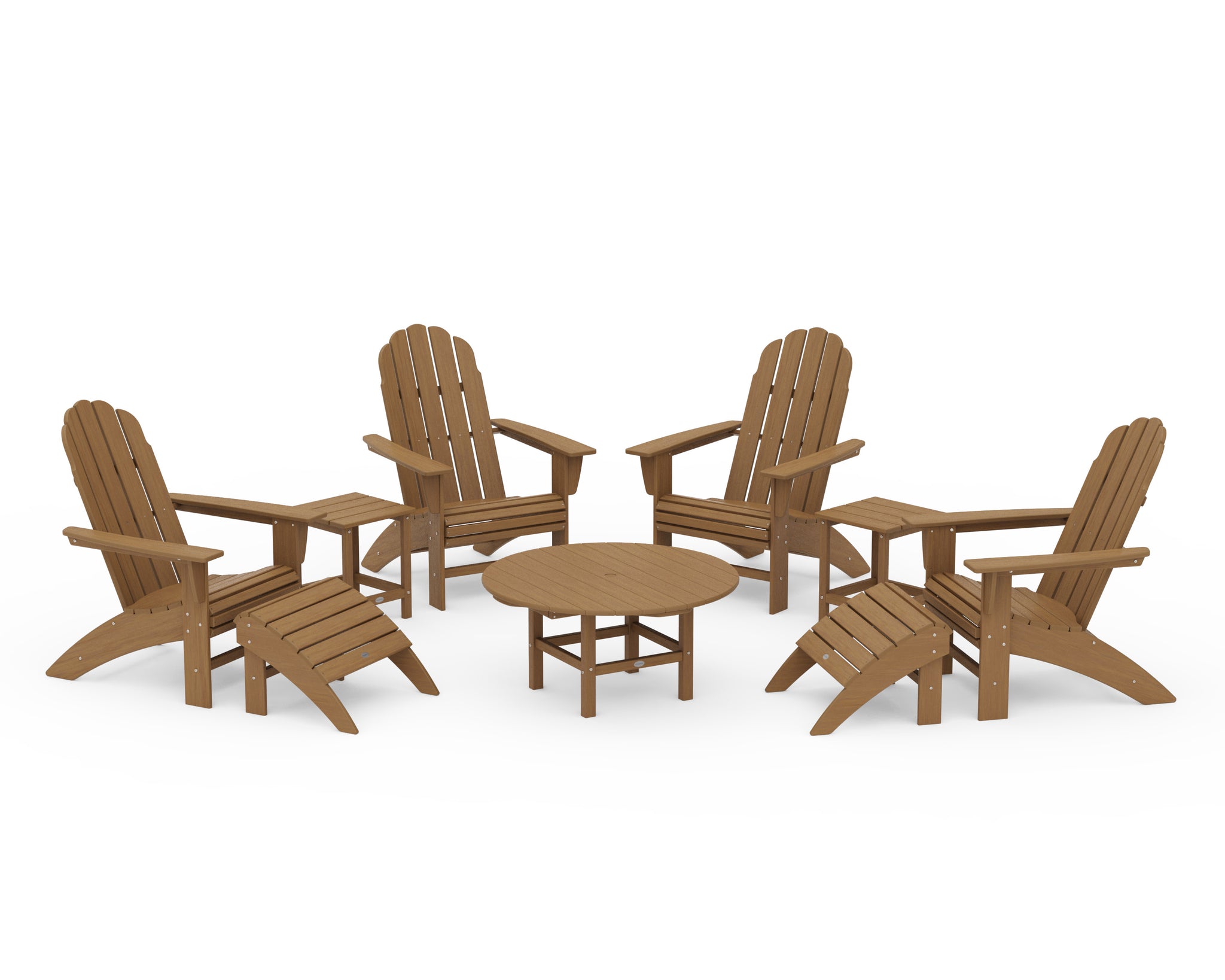 Vineyard Curveback Adirondack Chair 9-Piece Conversation Set