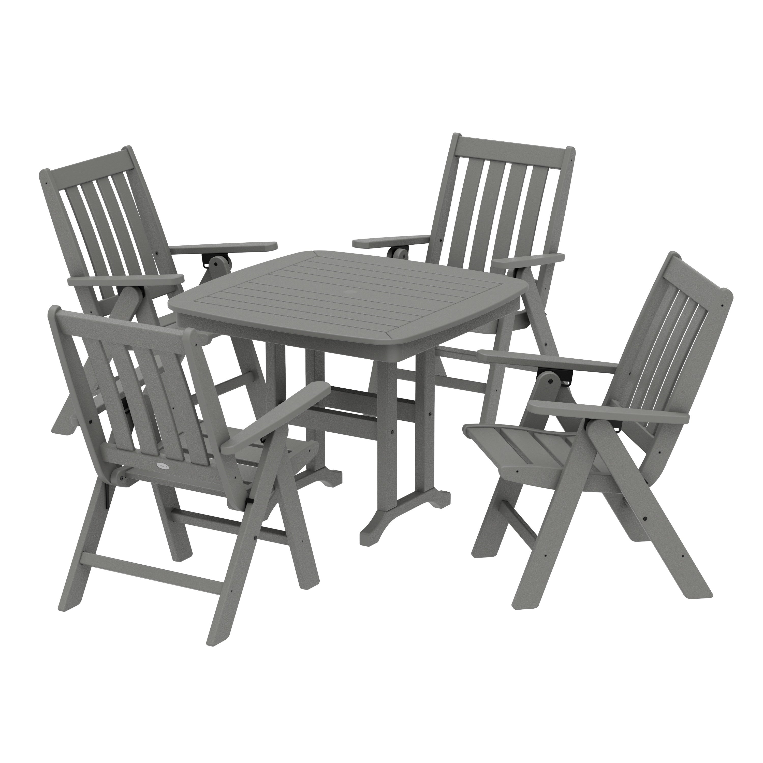 Vineyard Folding Chair 5-Piece Dining Set
