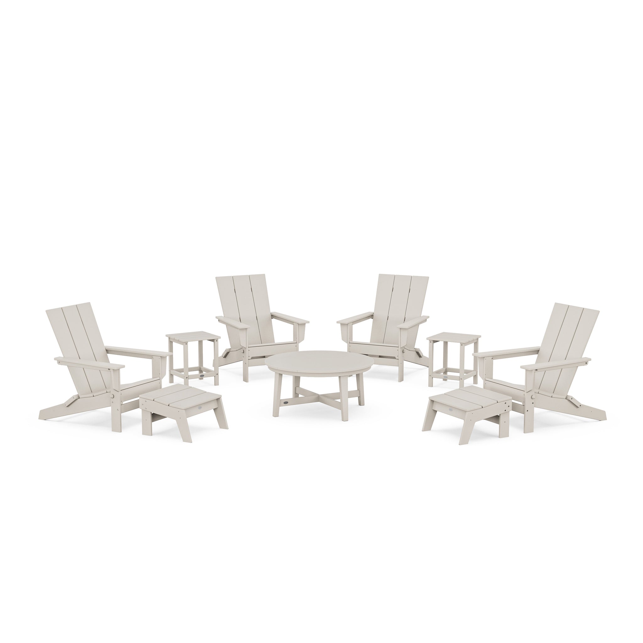 Modern Studio Folding Adirondack 9-Piece Conversation Set