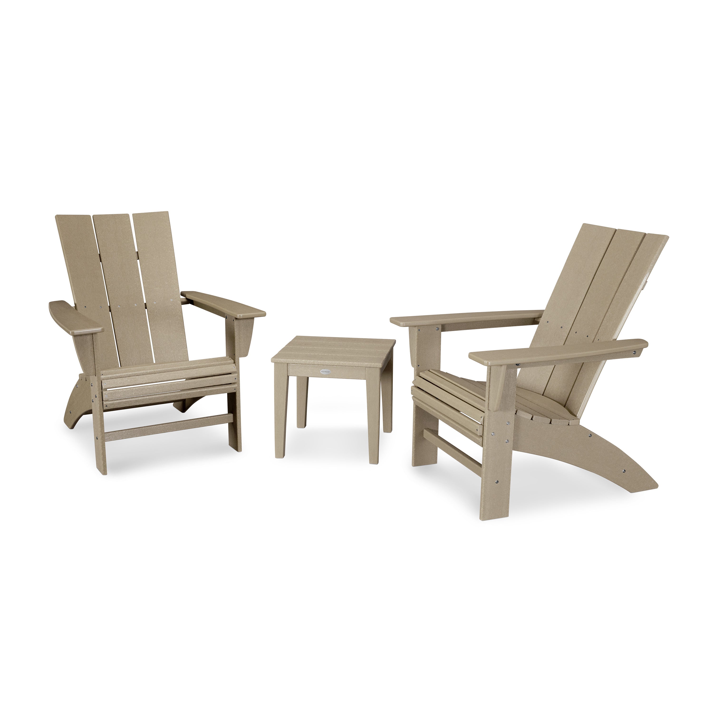 Modern 3-Piece Curveback Adirondack Set