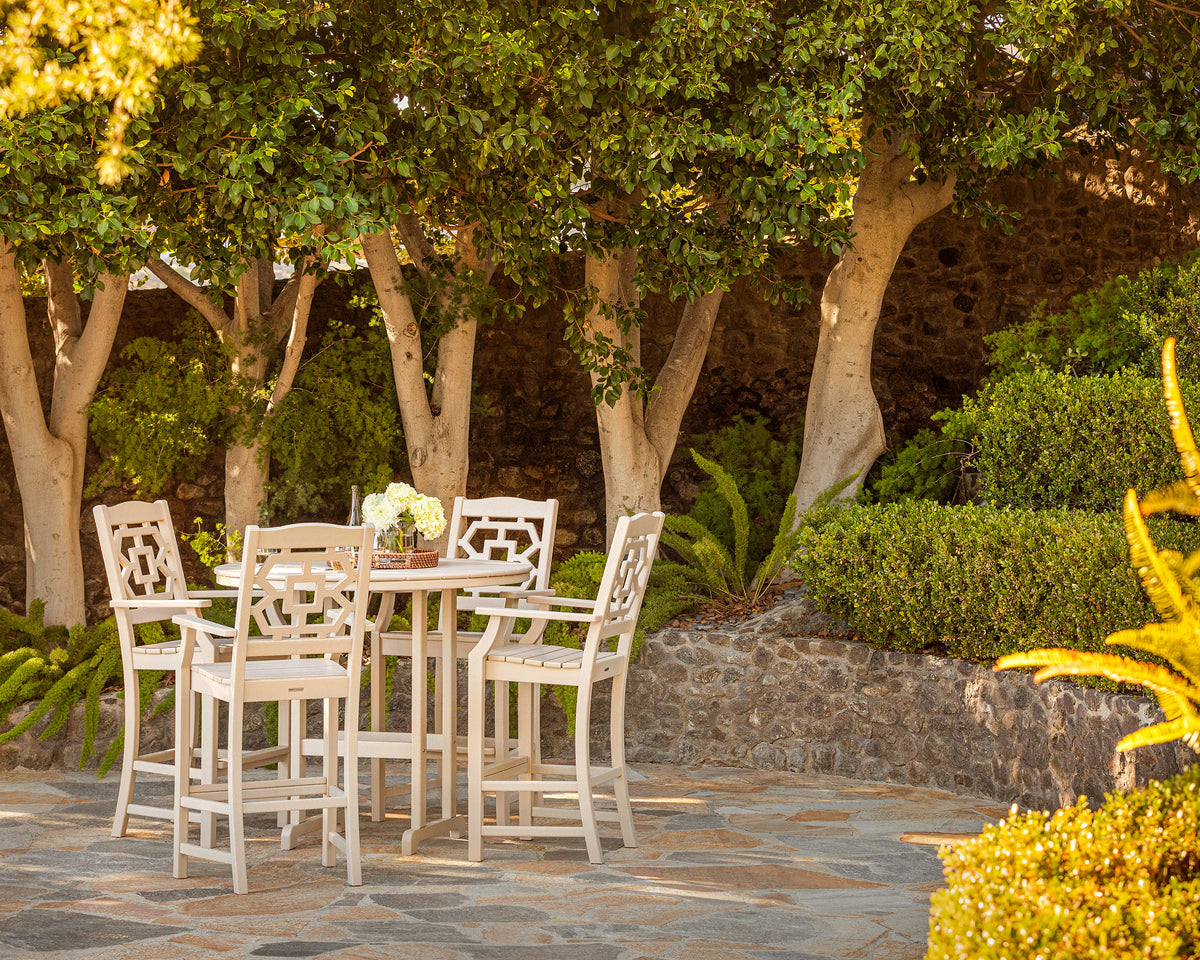 Chinoiserie 5-Piece Round Farmhouse Bar Set