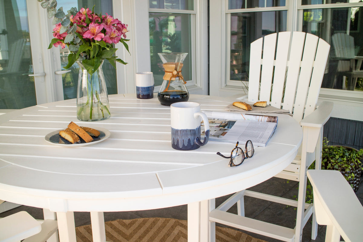 Nautical Curveback Adirondack 5-Piece Round Trestle Bar Set