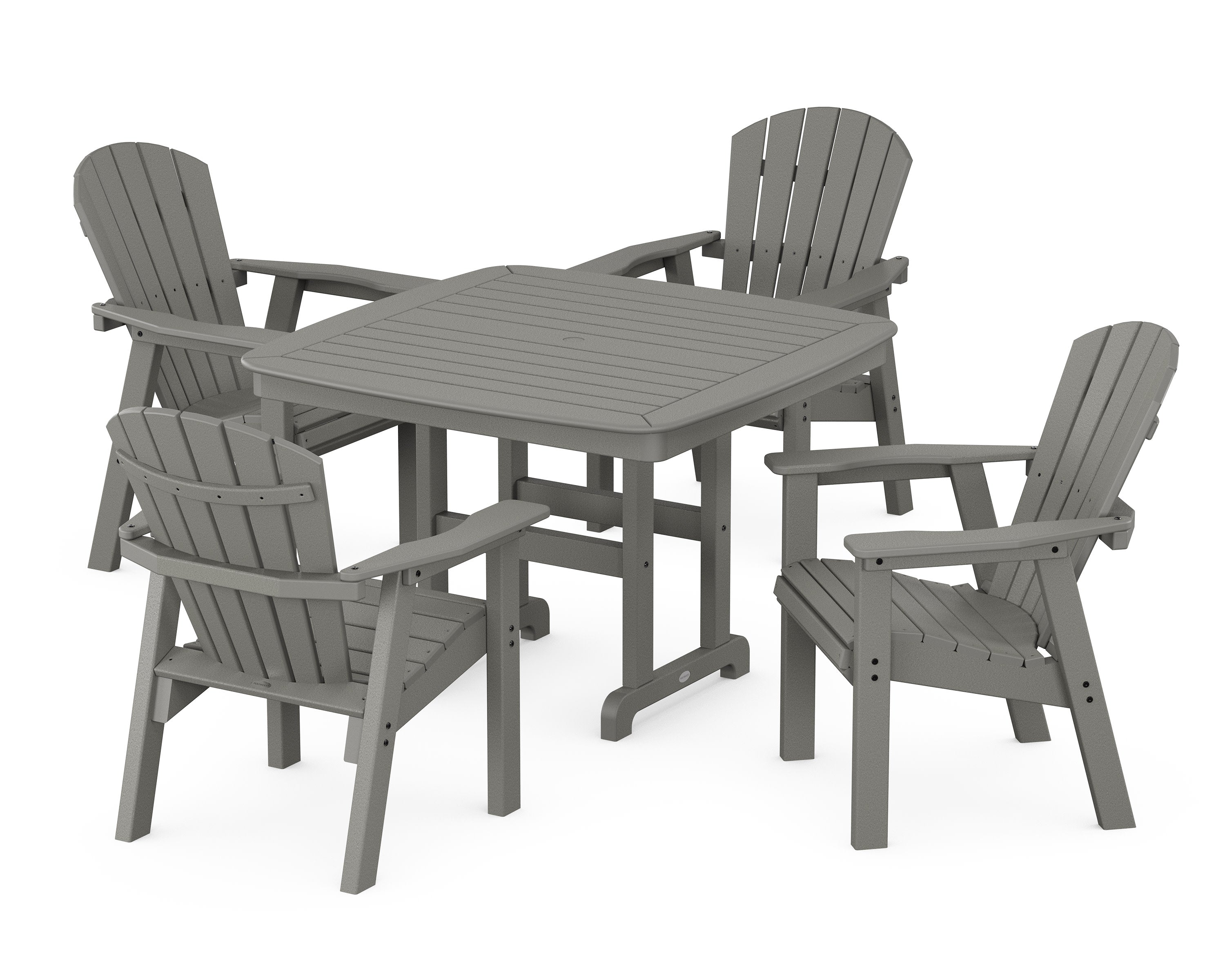 Seashell 5-Piece Dining Set with Trestle Legs