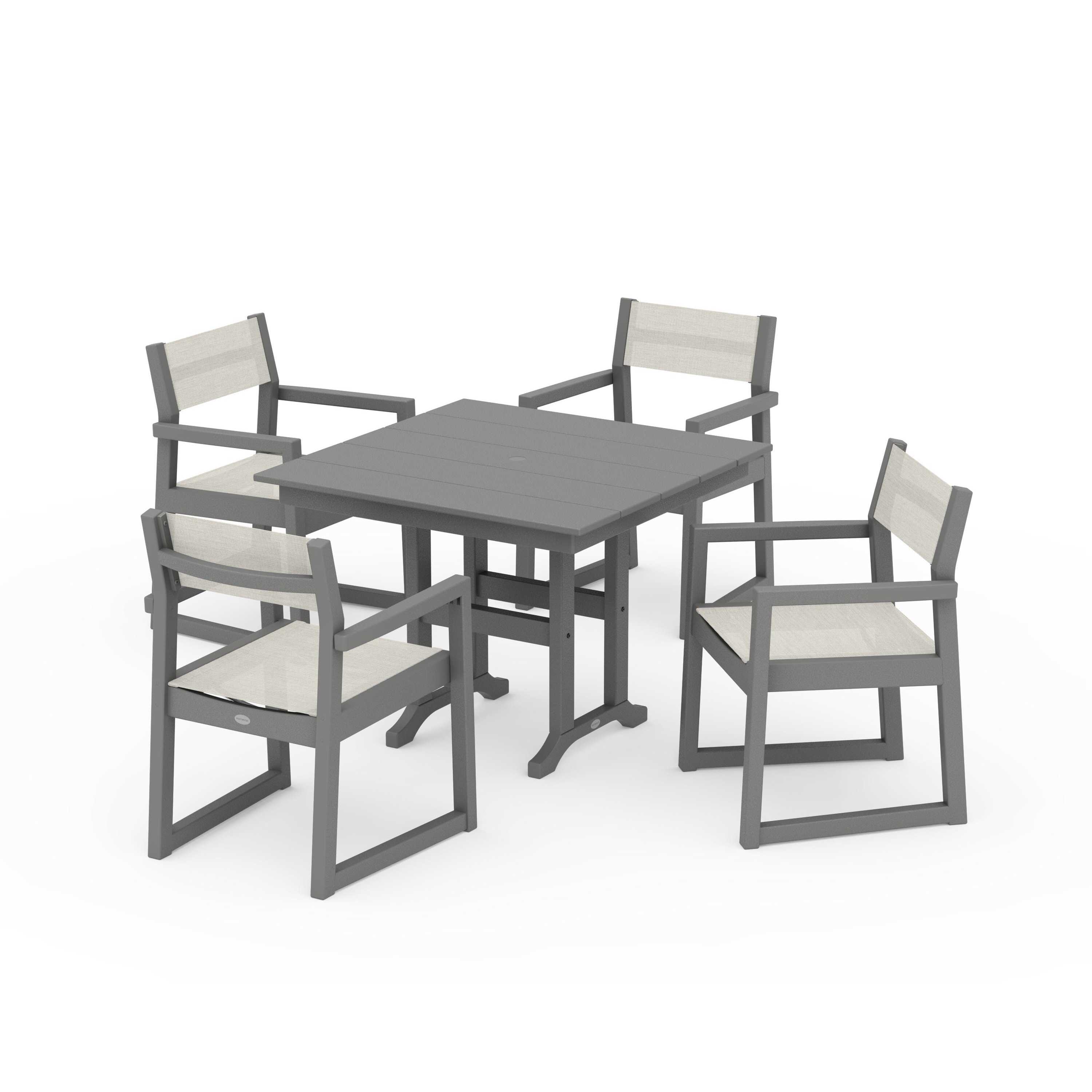 EDGE Sling Arm Chair 5-Piece Farmhouse Dining Set