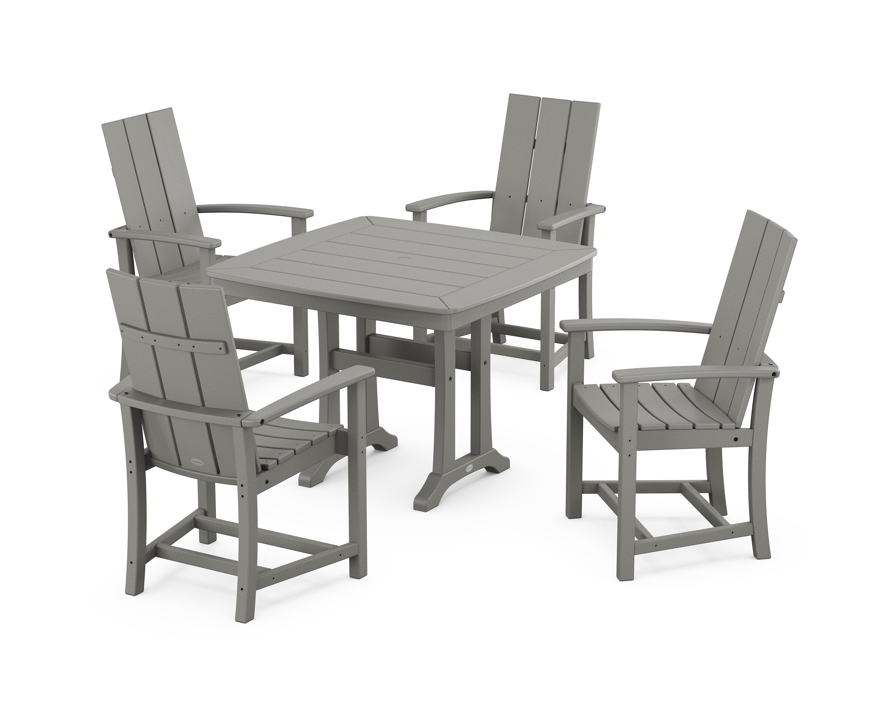 Modern Adirondack 5-Piece Dining Set with Trestle Legs