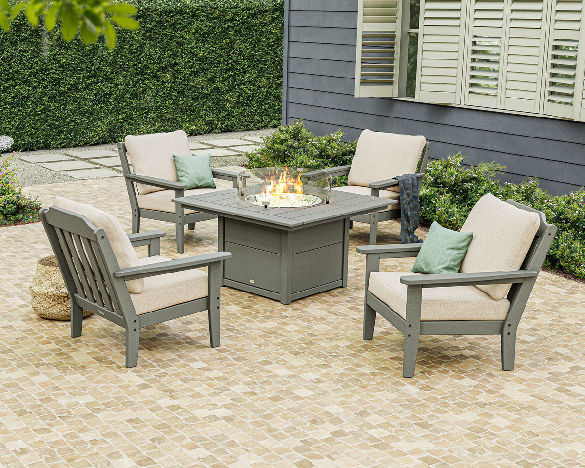 Cottage 5-Piece Deep Seating Set with Fire Pit Table
