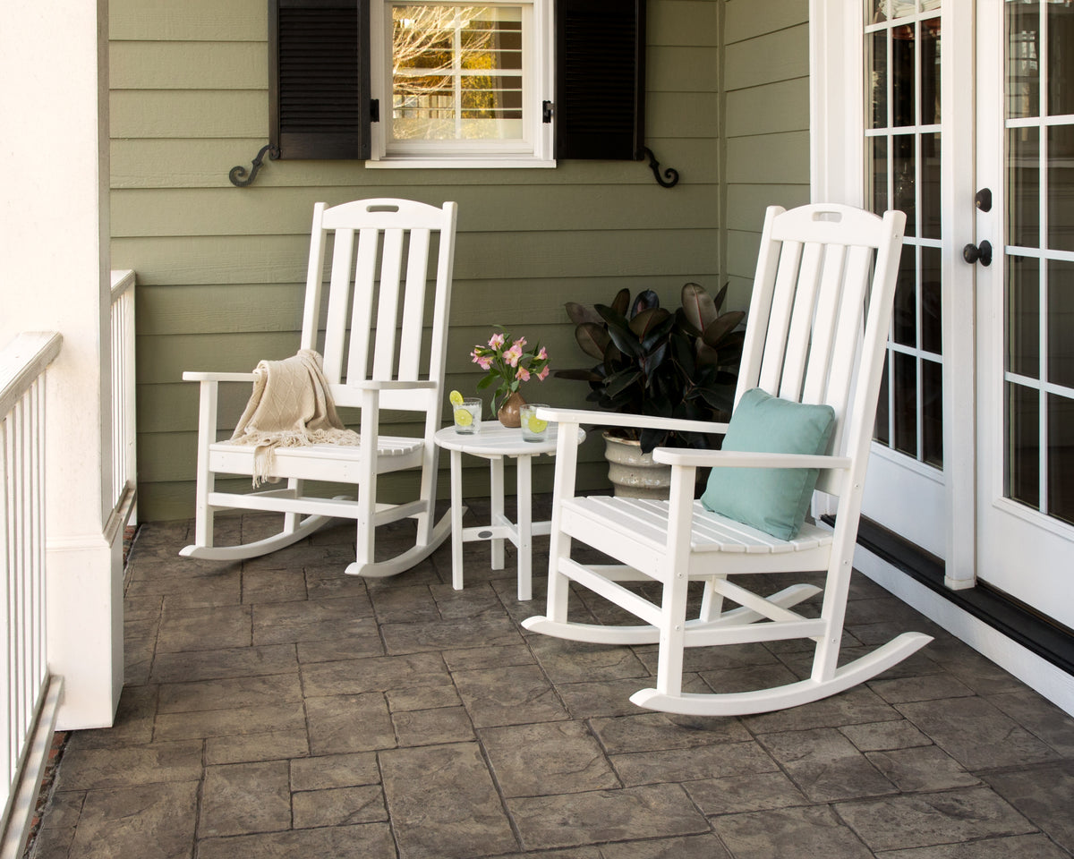 Nautical 3-Piece Porch Rocking Chair Set