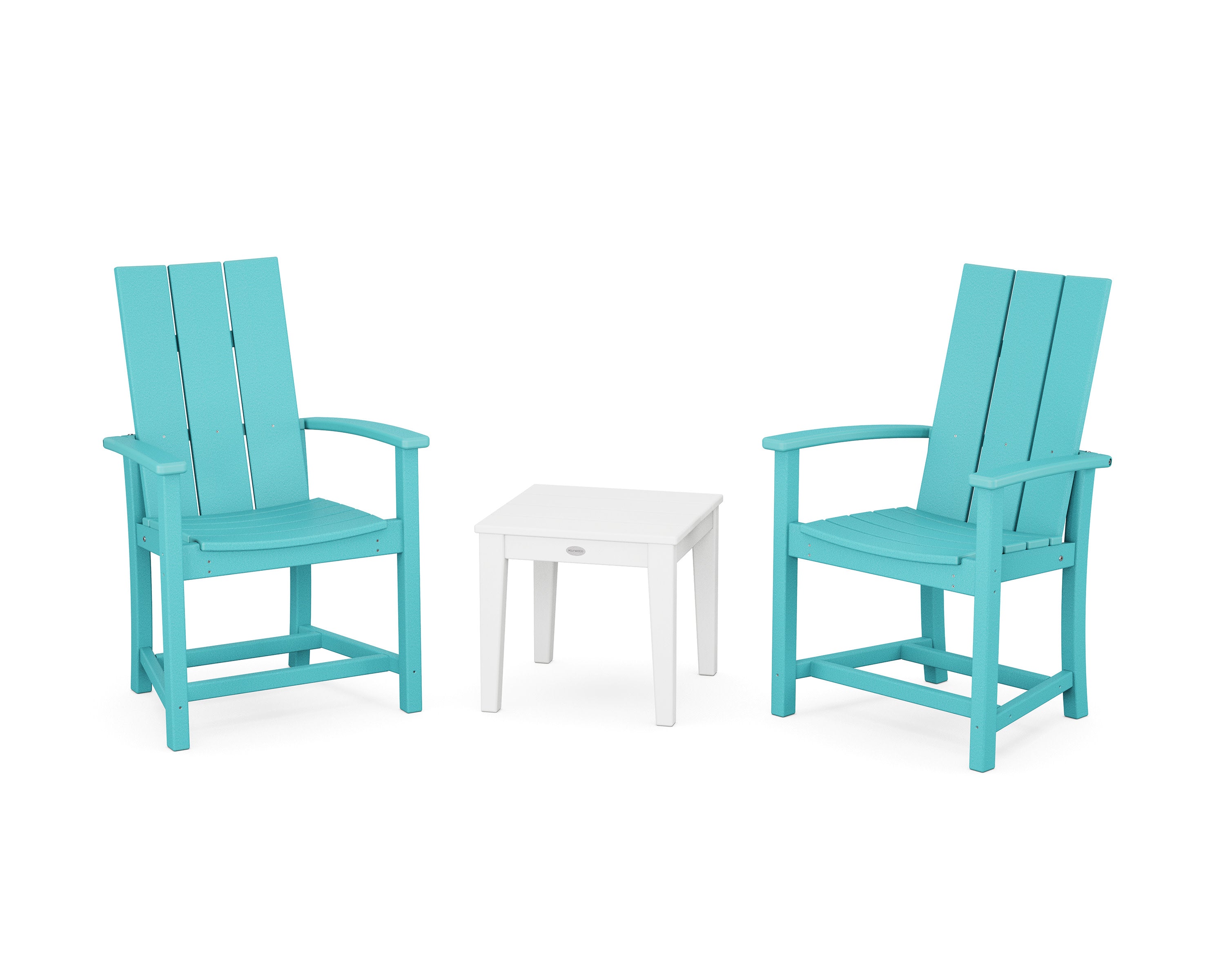 Modern 3-Piece Upright Adirondack Chair Set