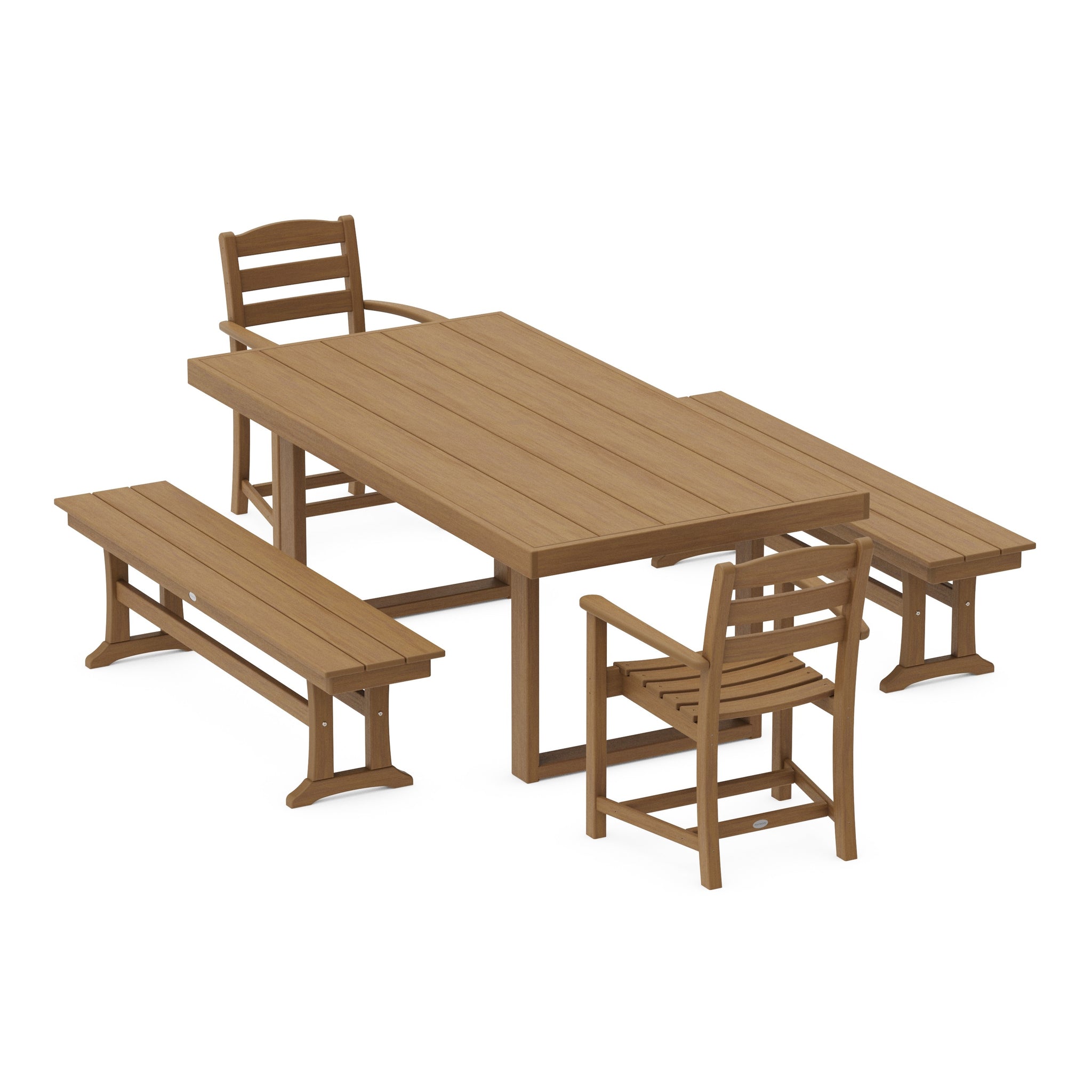 La Casa Café 5-Piece Dining Set with Benches