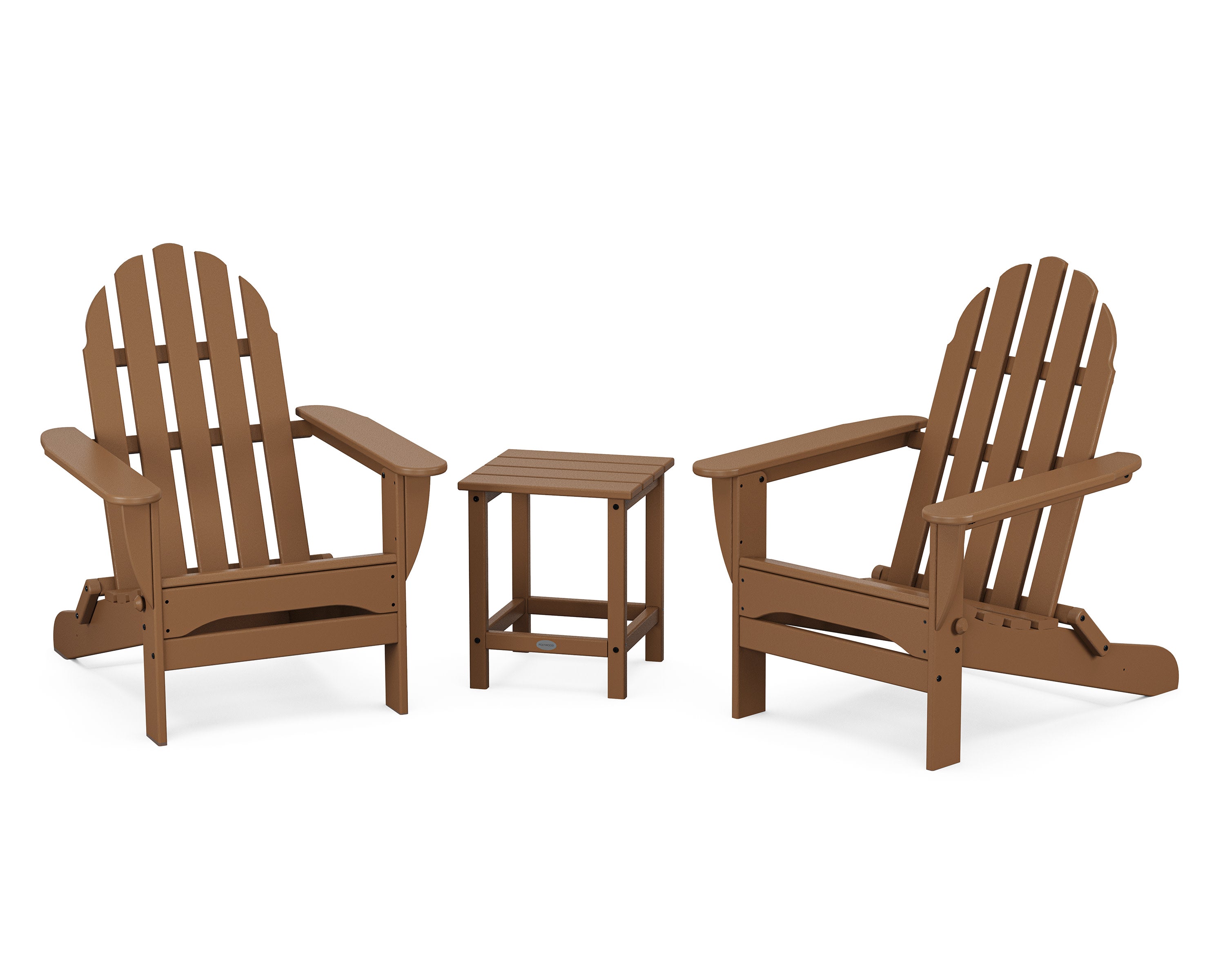 Classic Folding Adirondack 3-Piece Set with Long Island 18" Side Table