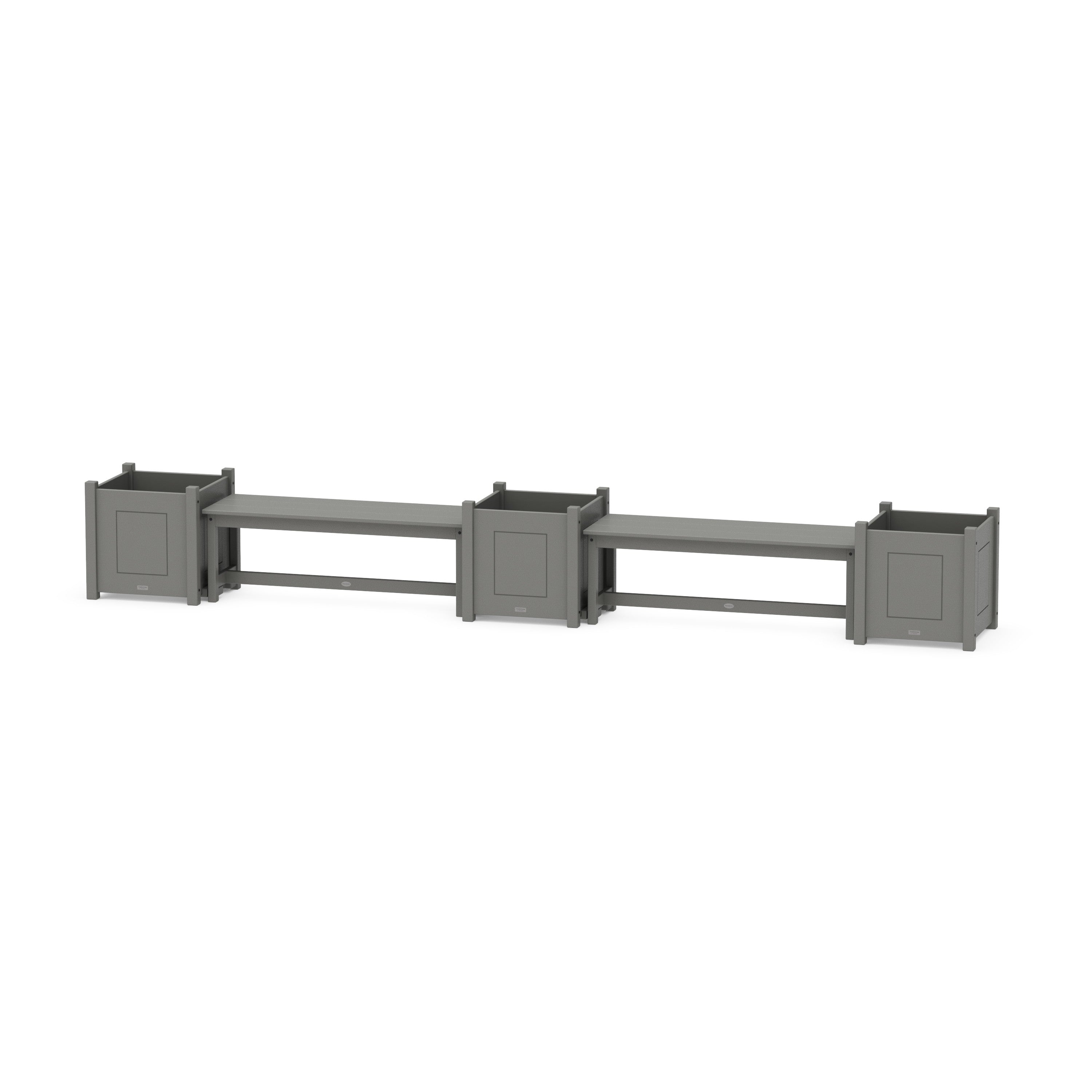 48" Country Living Straight Double Planter Bench Set - Large