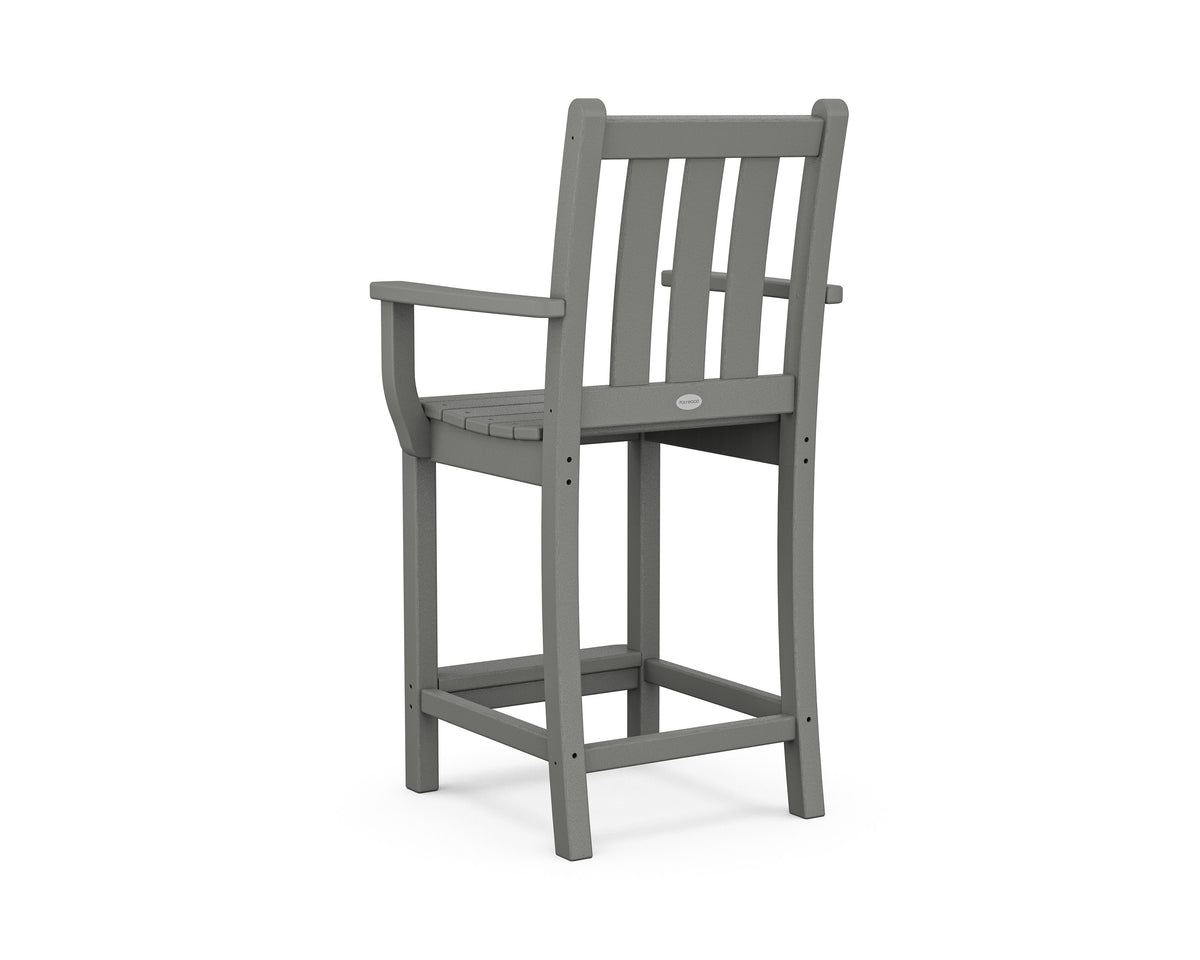 Traditional Garden Counter Arm Chair