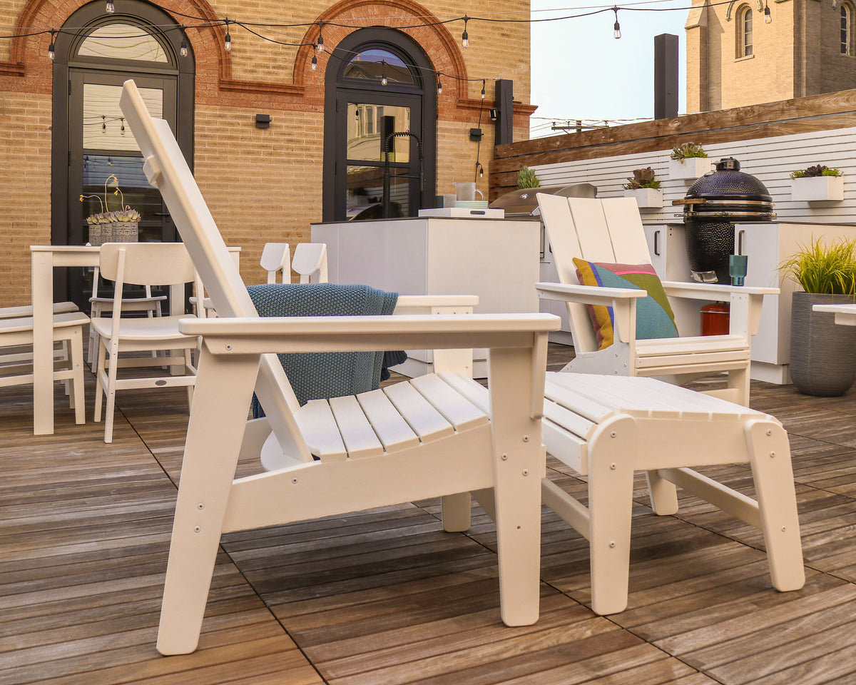 Modern Grand Upright Adirondack Chair with Ottoman
