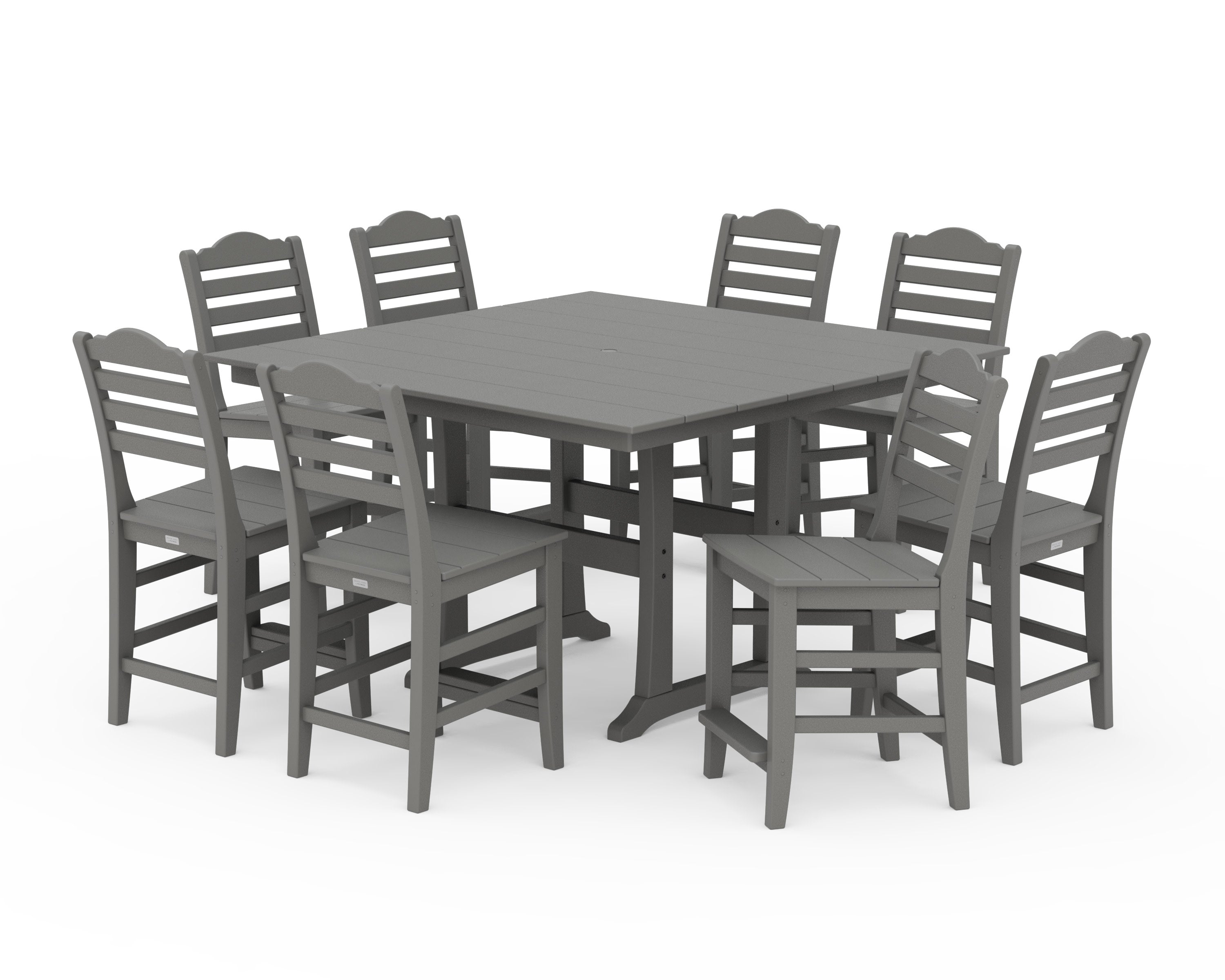 Savannah Side Chair 9-Piece Square Farmhouse Counter Set with Trestle Legs