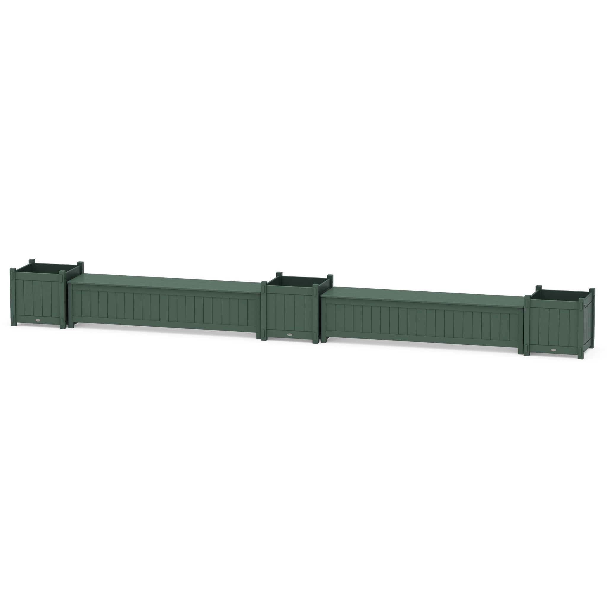 72" Vineyard Straight Double Planter Storage Bench Set- Large
