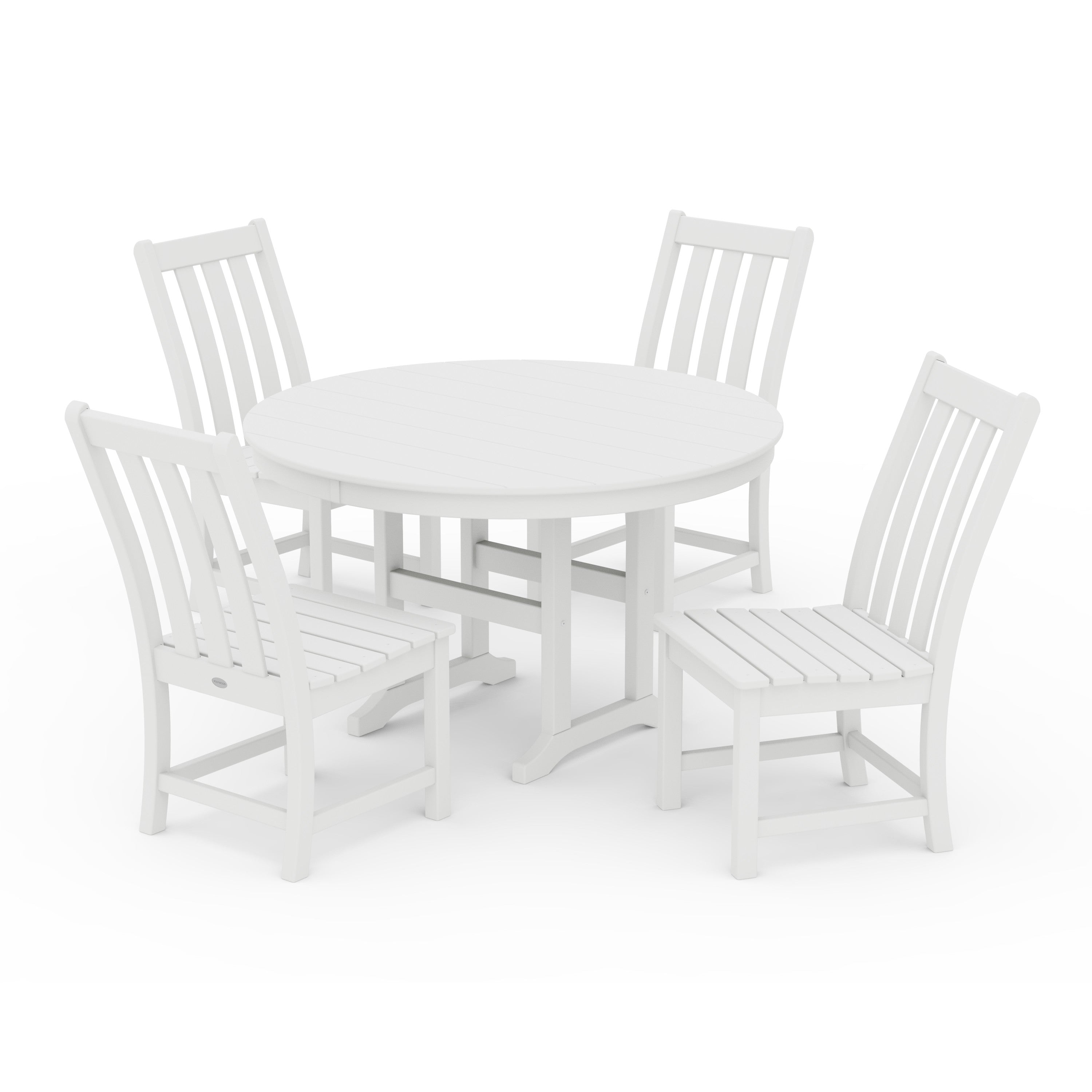 Vineyard 5-Piece Round Farmhouse Side Chair Dining Set