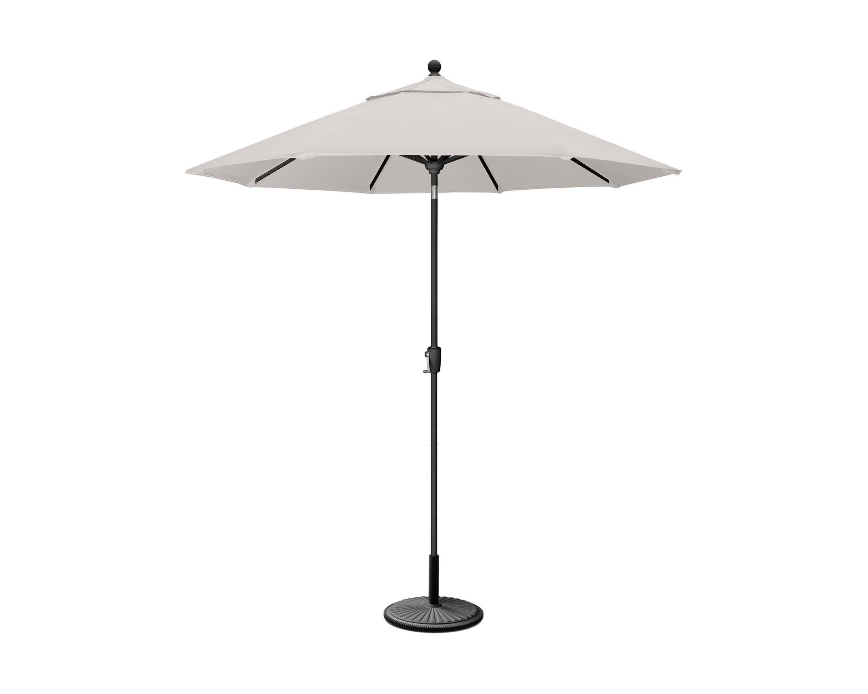POLYWOOD 9' Tilt Market Umbrella & Base - Bar Height in Bronze/Marvel Cloud