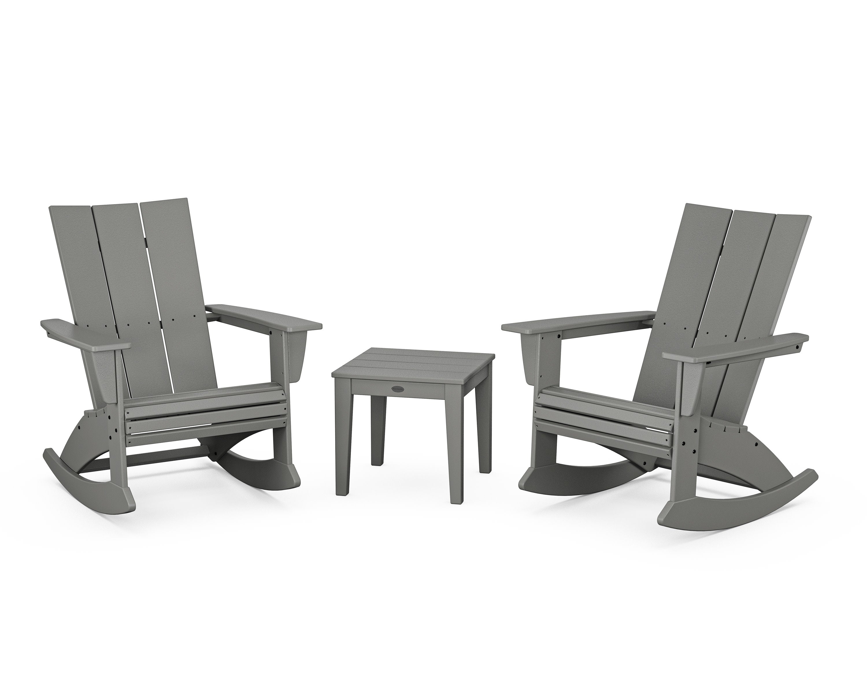 Modern Curveback 3-Piece Adirondack Rocking Chair Set
