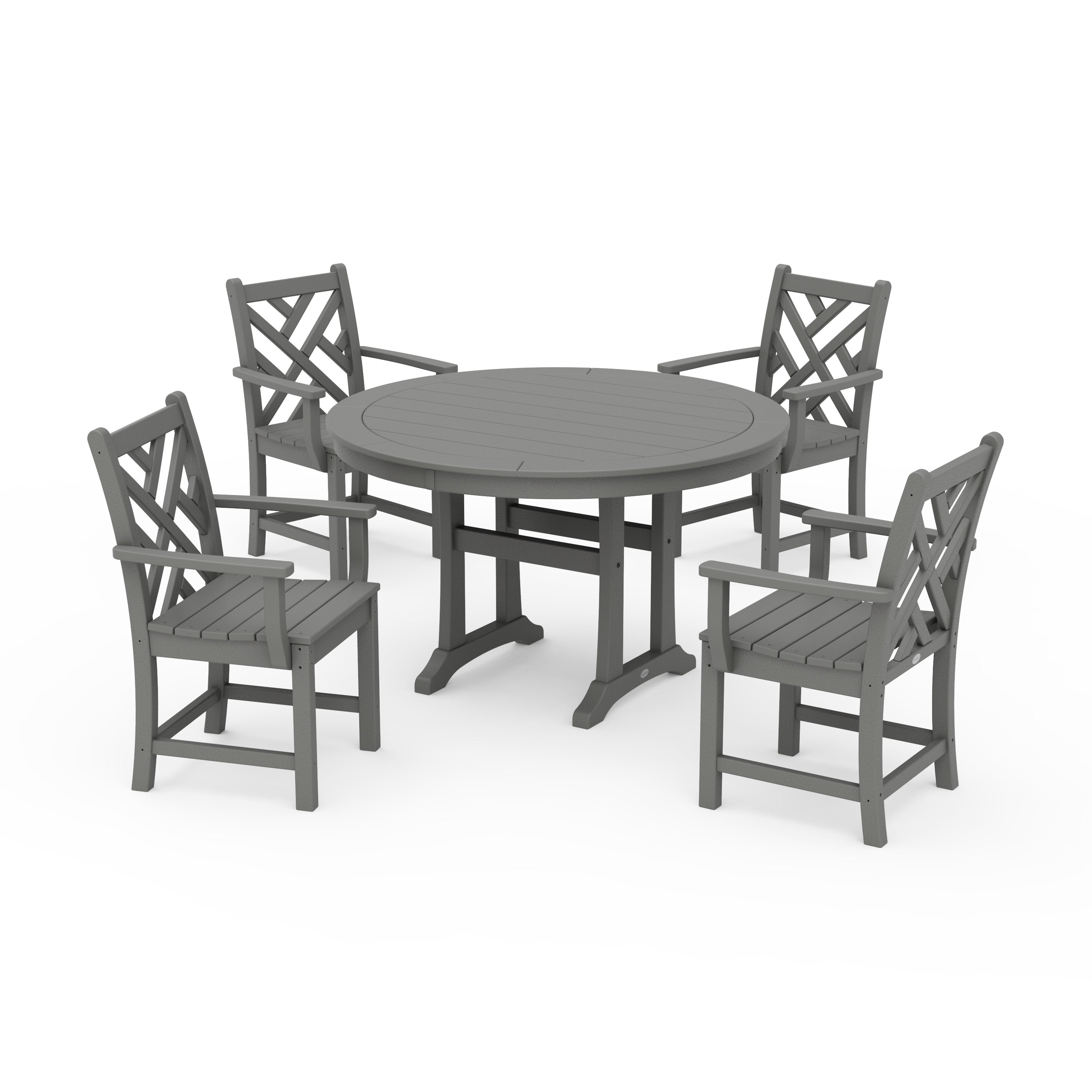 Chippendale 5-Piece Nautical Trestle Dining Arm Chair Set