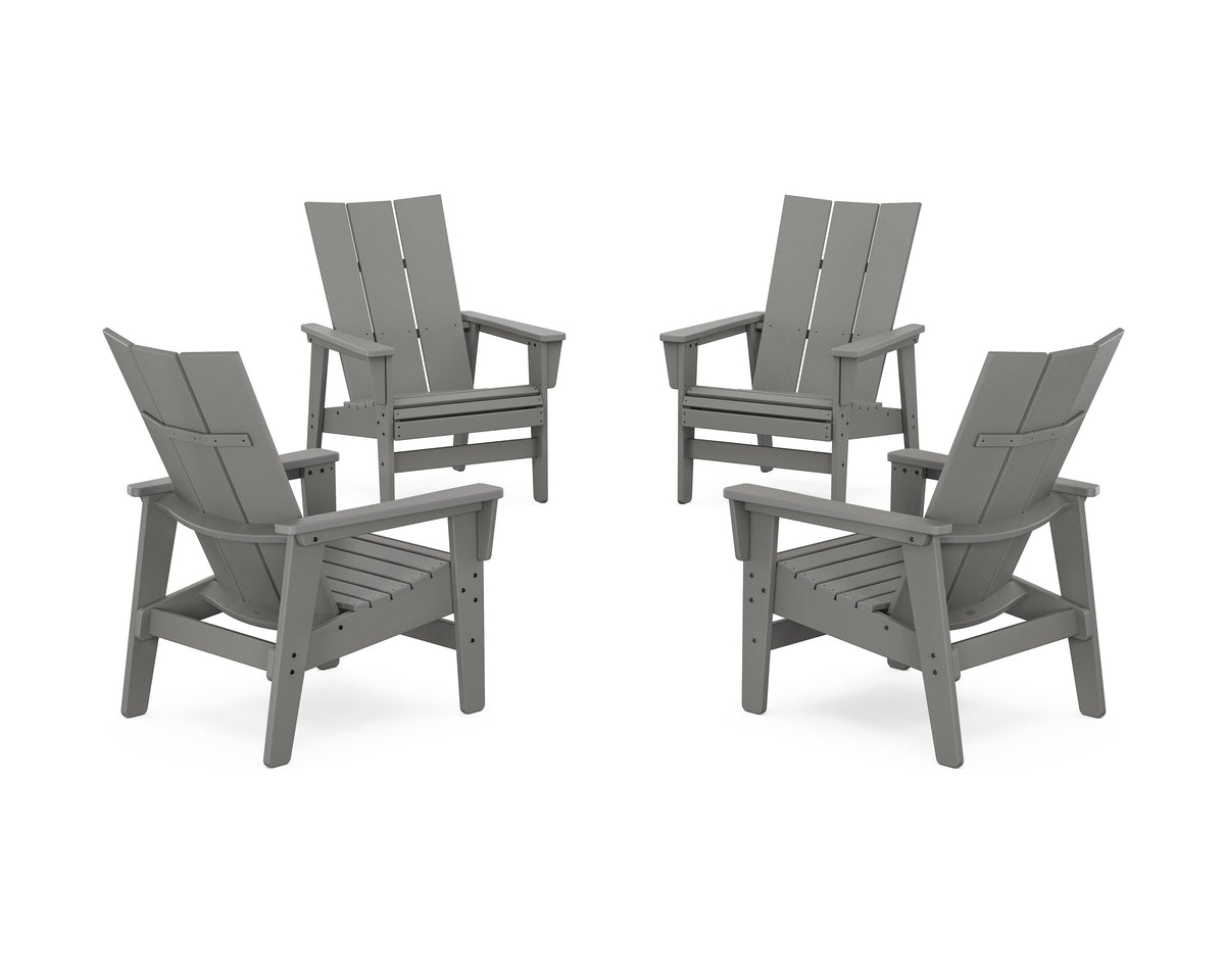 4-Piece Modern Grand Upright Adirondack Chair Conversation Set