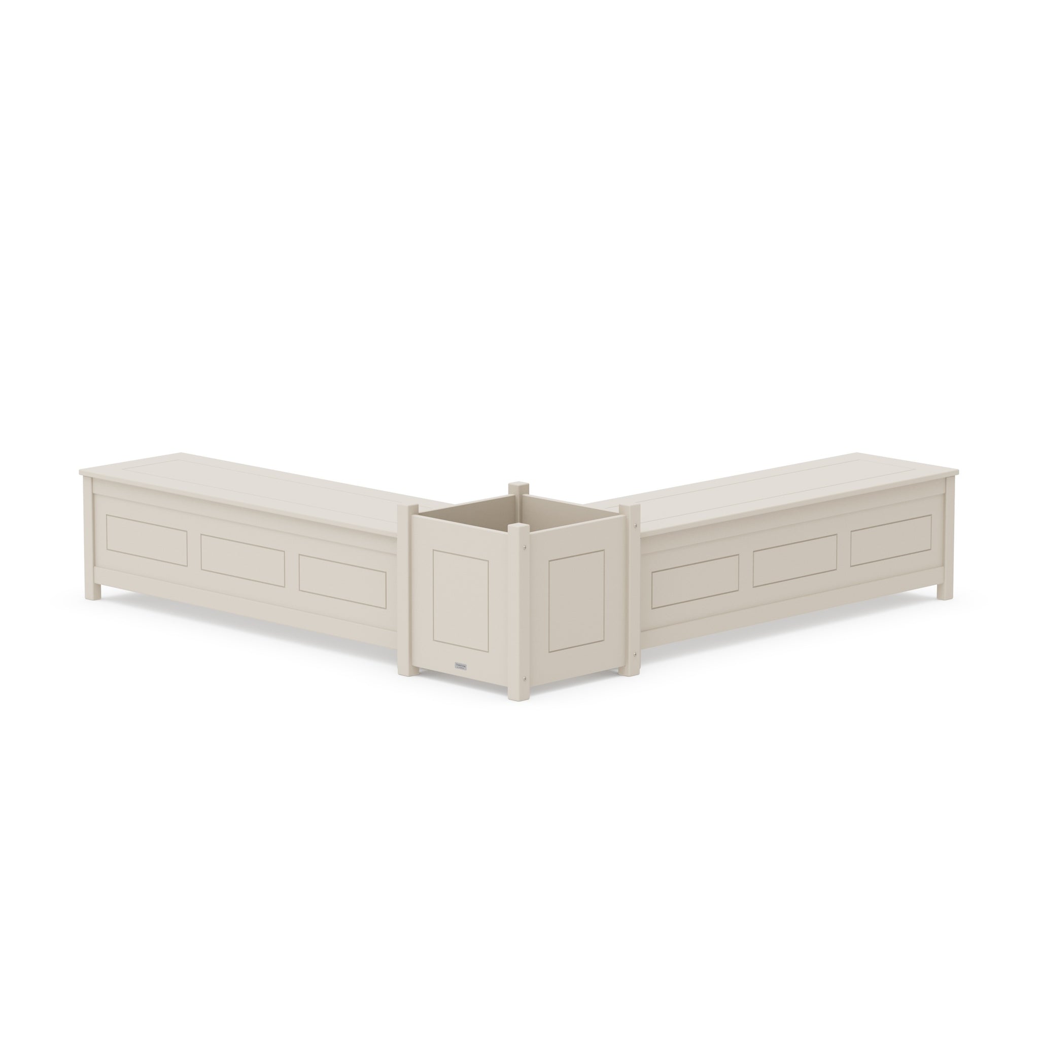 60" Country Living L- Shaped Planter Storage Bench Set- Large